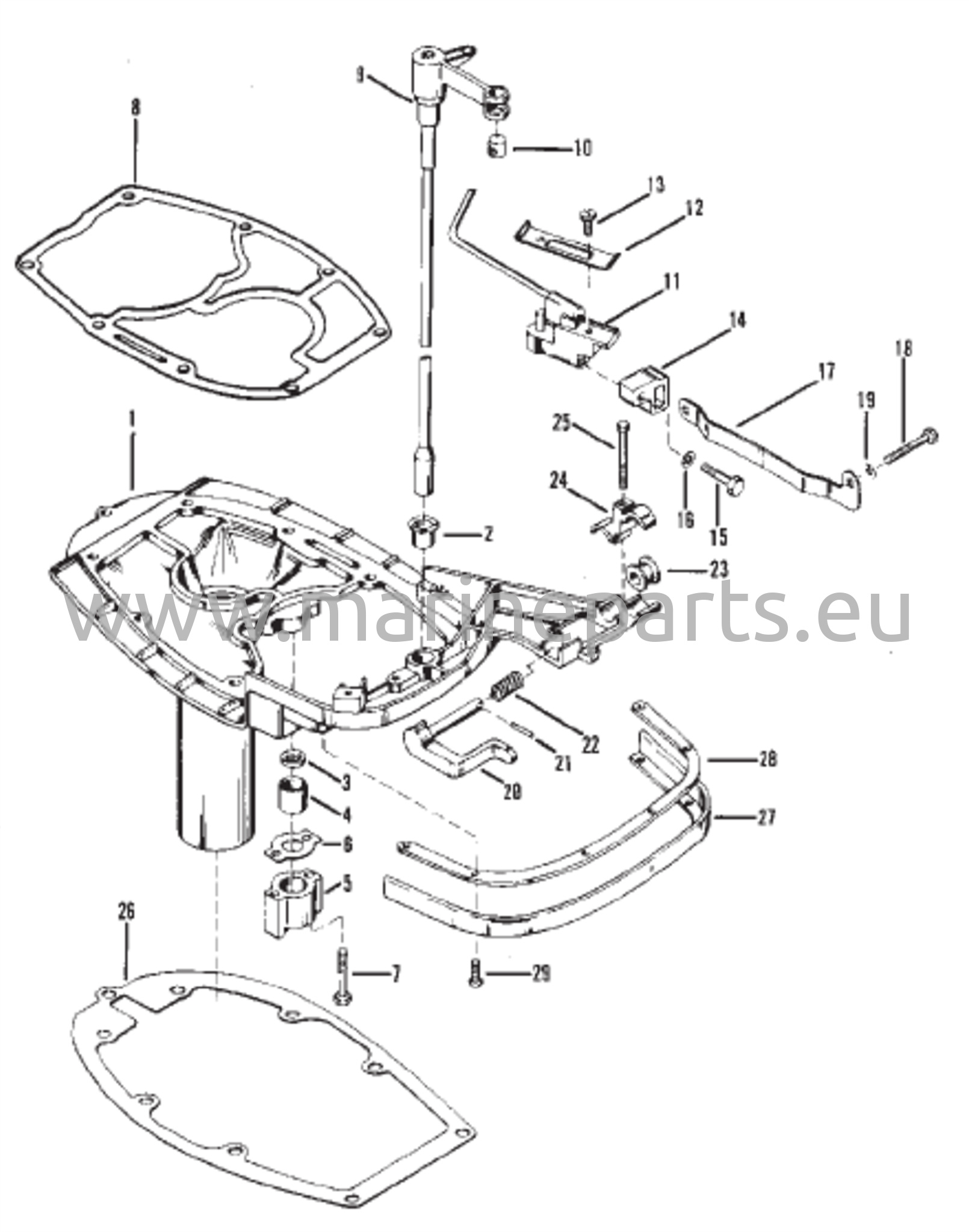 Exhaust Plate and Shift Linkage 