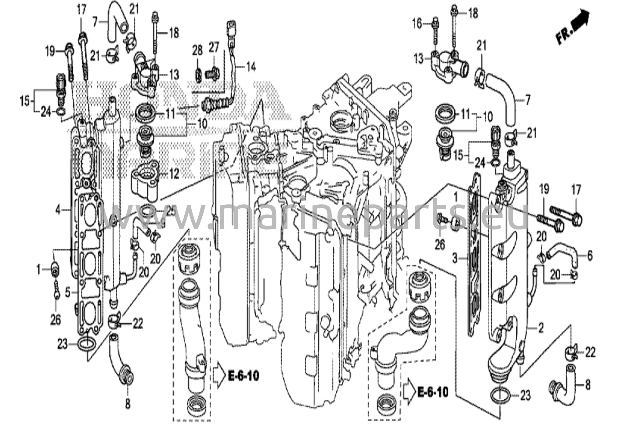 Pakoputken keräin/termostaatti