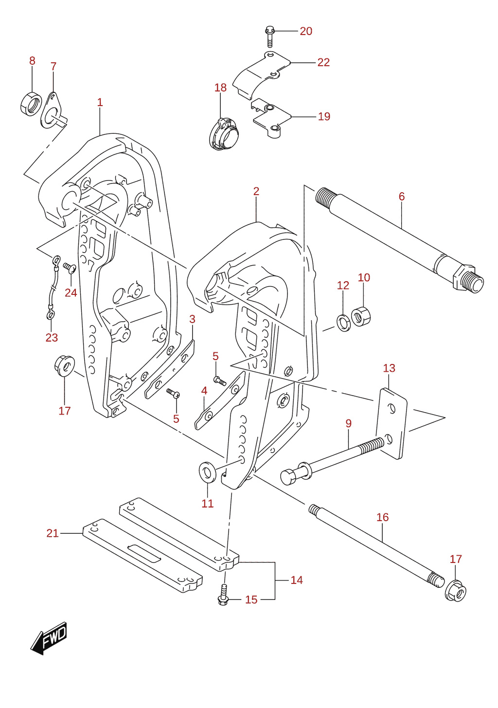 Klemmhalterung (X/XX-transom)