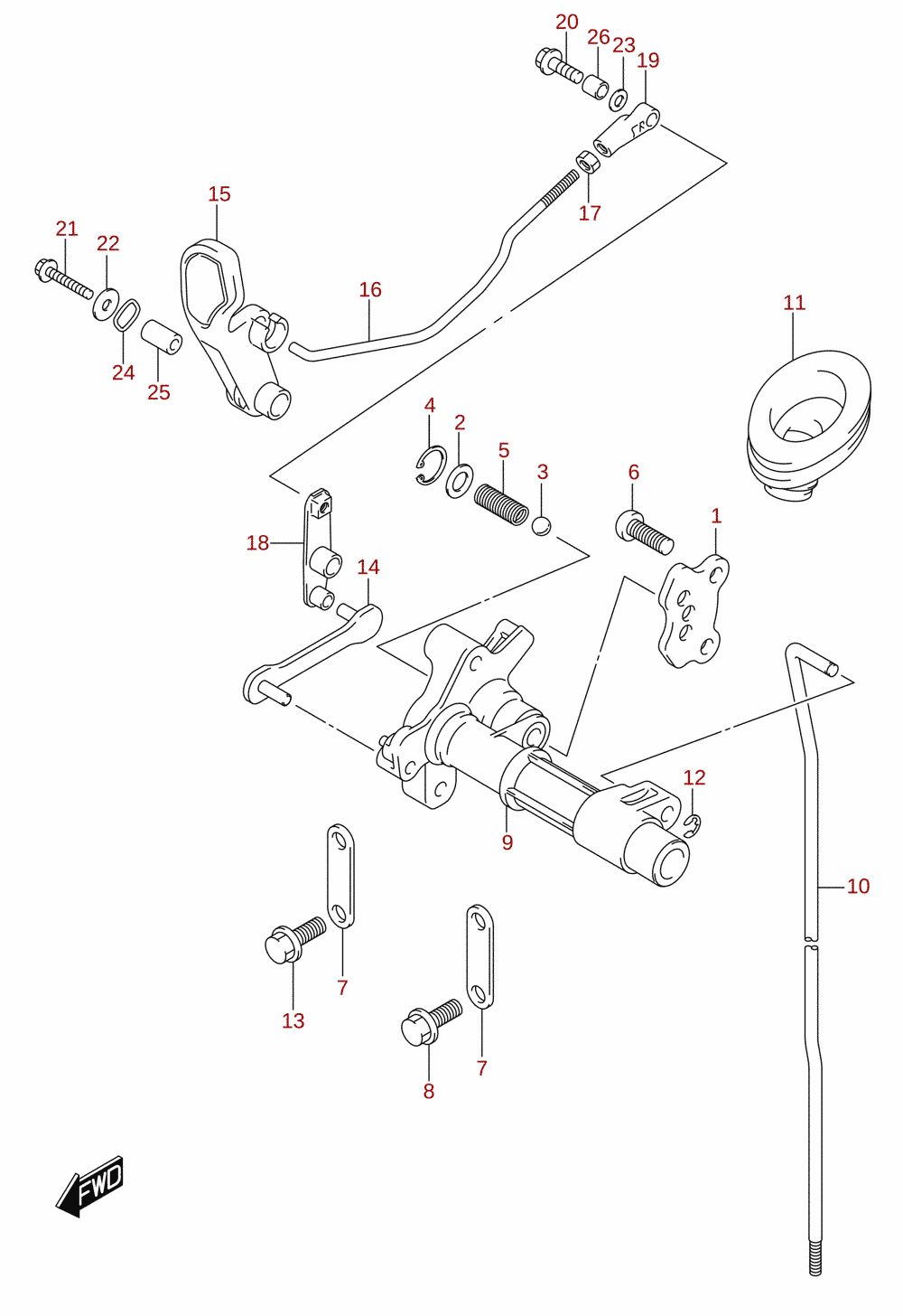Clutch rod (DF8A)