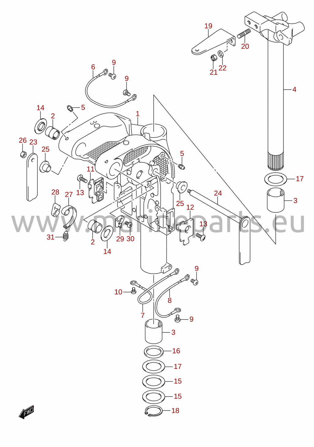 Swivel bracket (DF40AST, DF60AT, DF60ATH, DF60AWT, DF60AWTH)
