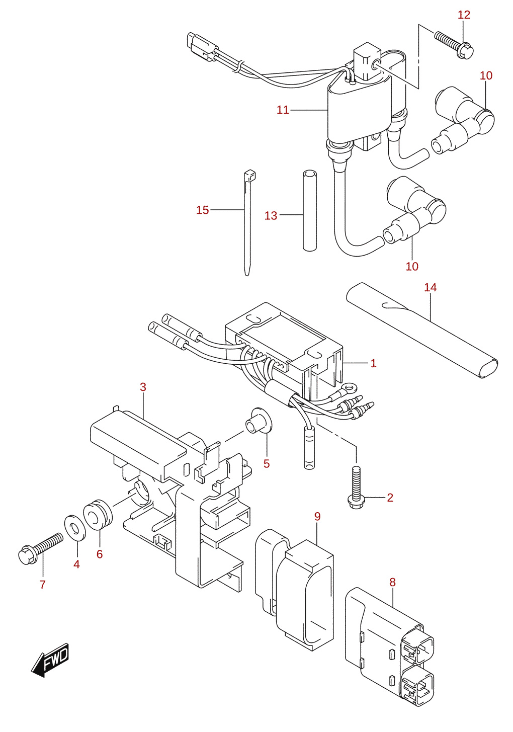 Redresseur / bobine d'allumage (DF8A, DF9.9A)