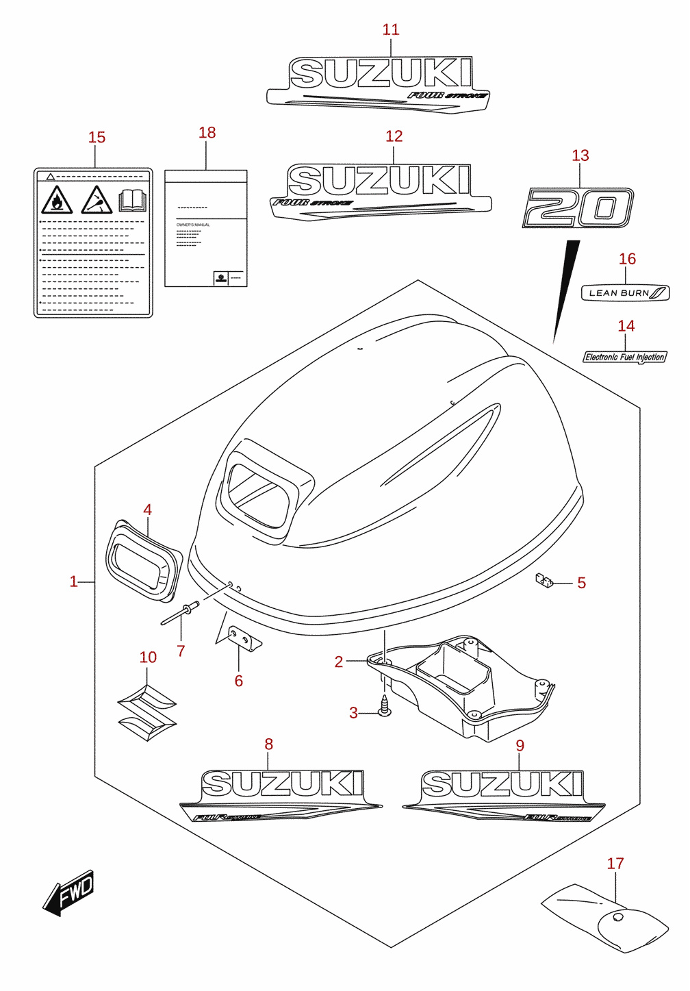 Capot moteur (DF20) 1/4