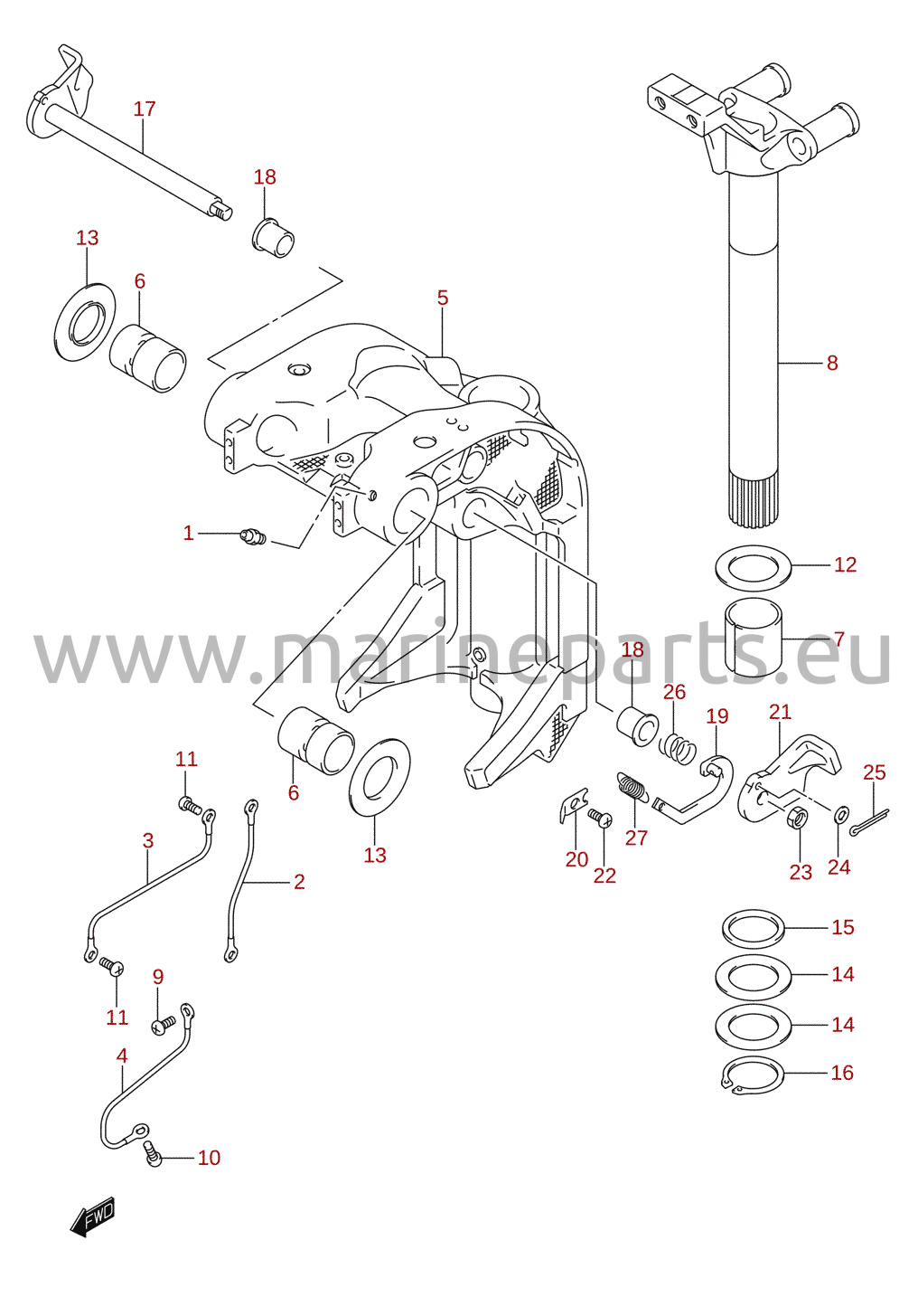 Swivel bracket (DF70ATH, DF90ATH)