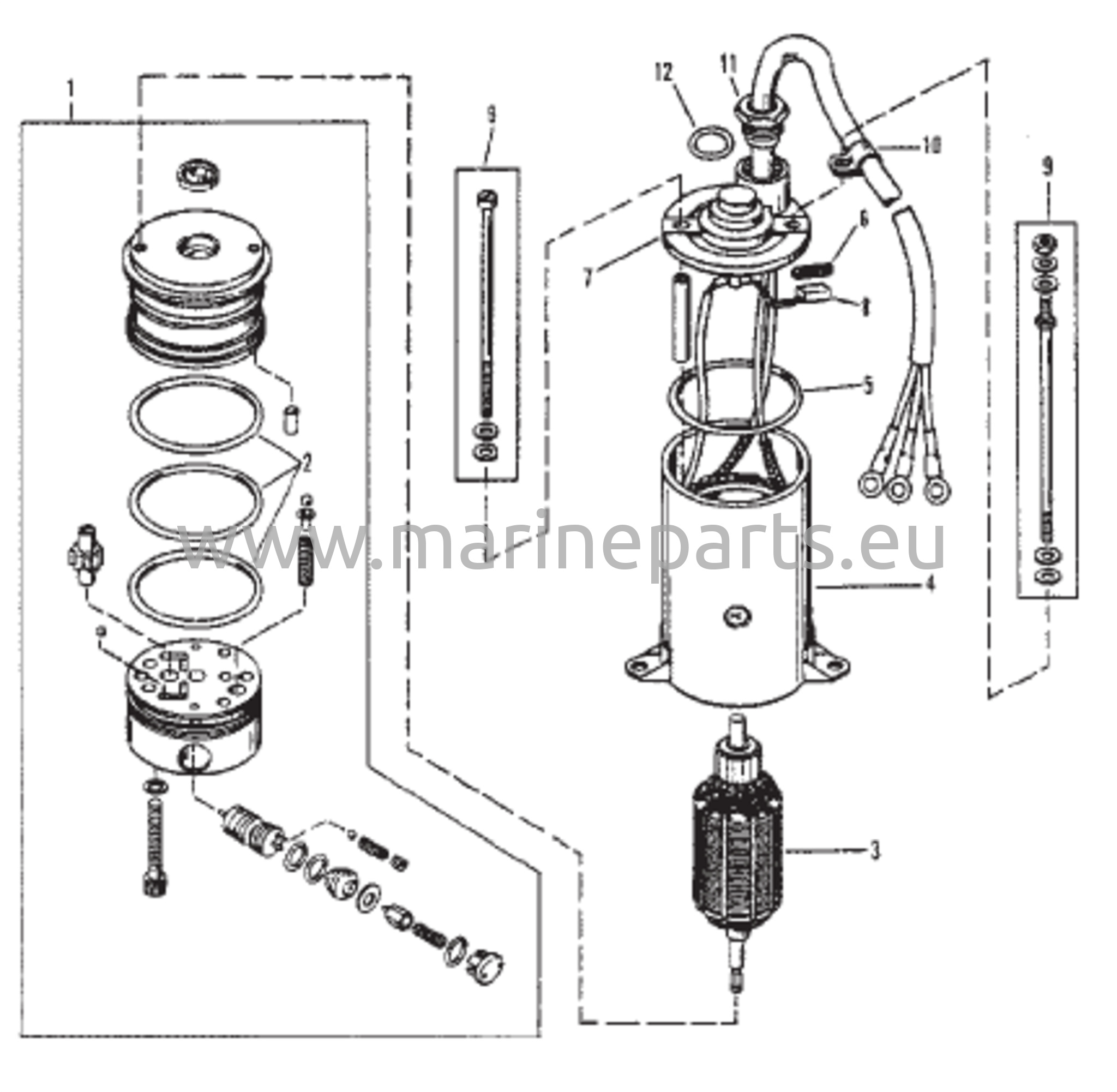 Tehostettu trimmauspumppu (Prestolite pyörivä moottori)