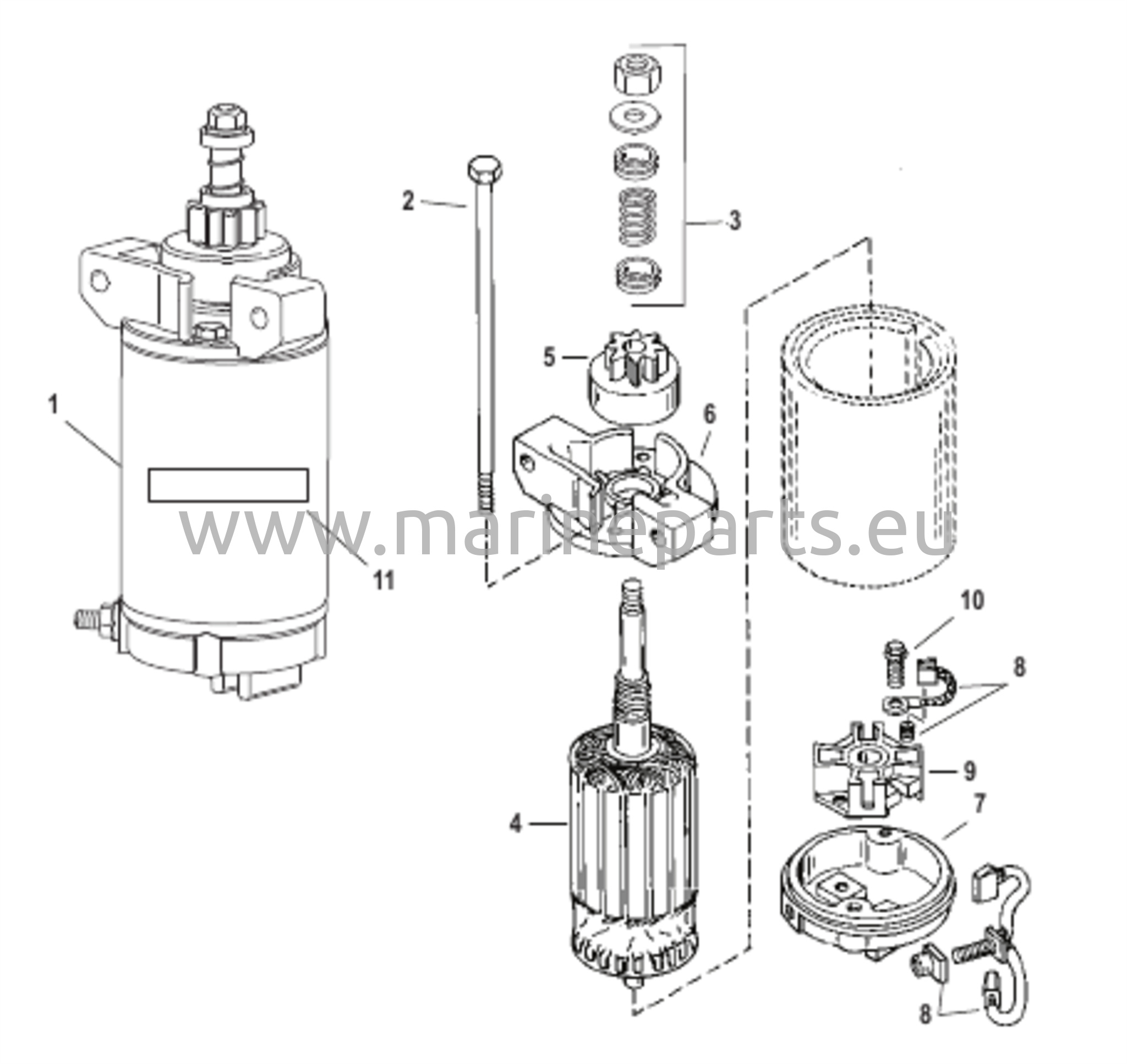 Sähkökäynnistin (sarjanumero 1B249767 ja sitä alemmat)