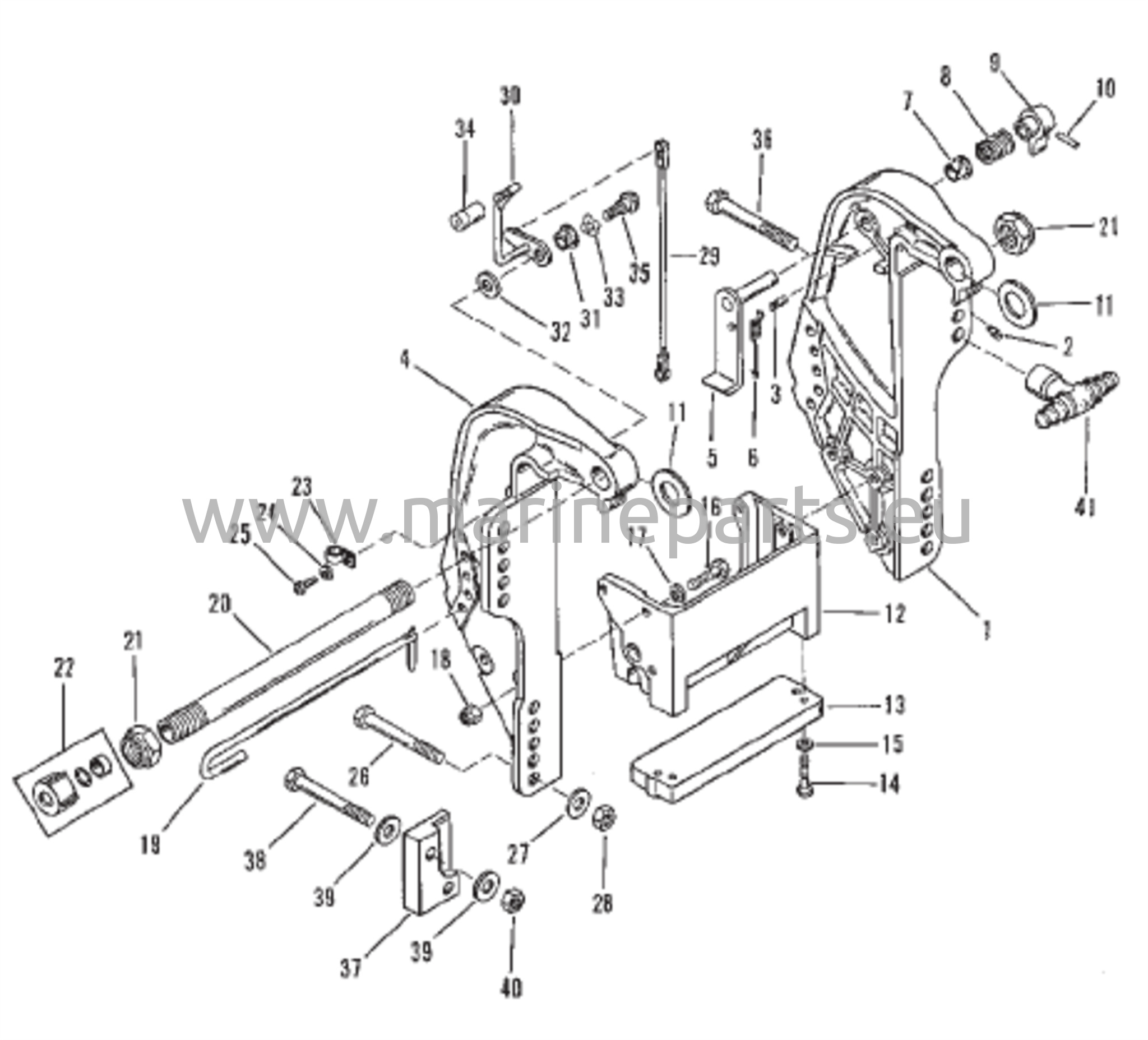 Transom Bracket (Long Shaft)(0C159200 And Up) 