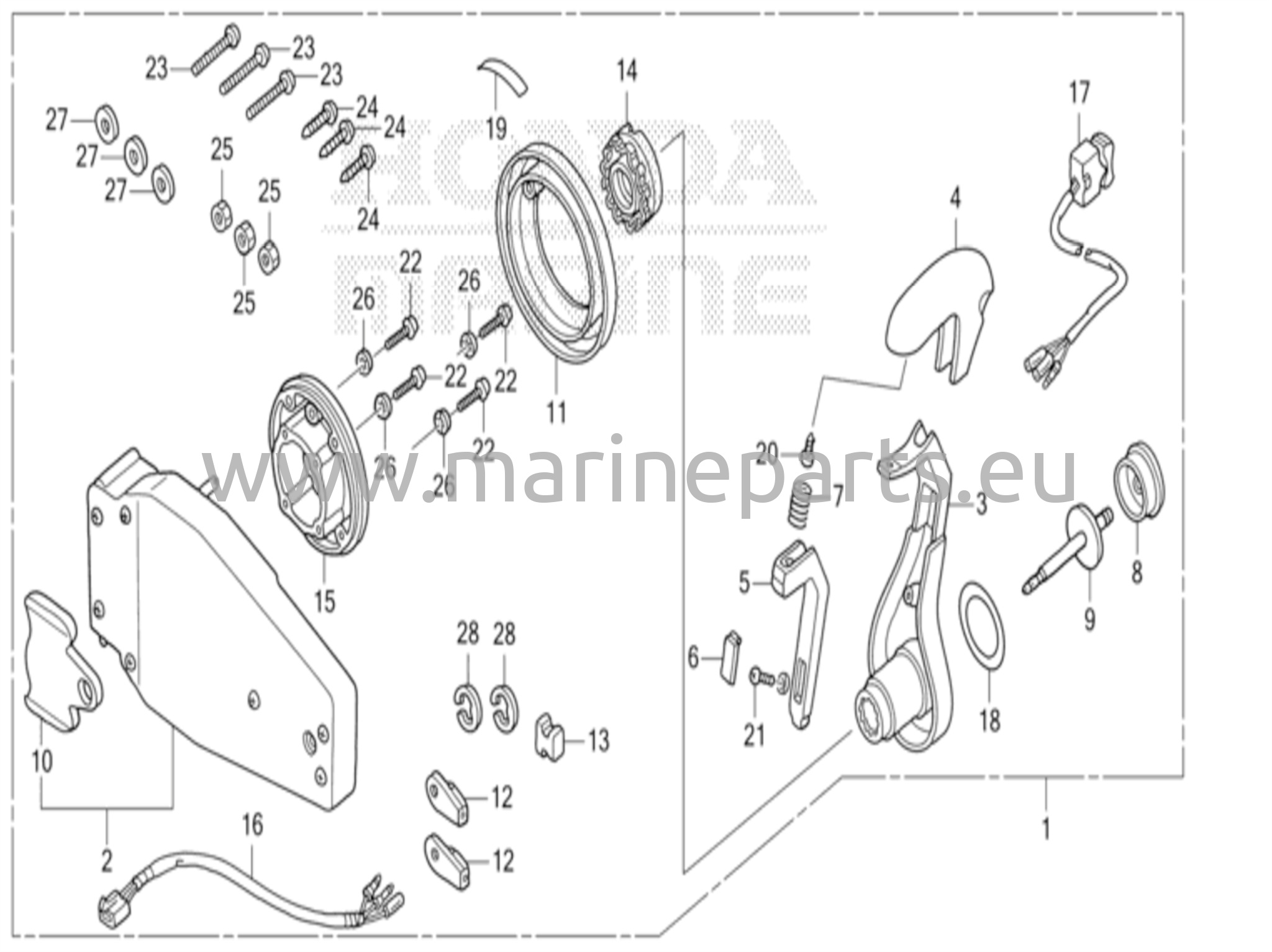 Kaukosäädin (upotettava malli) (vasen)