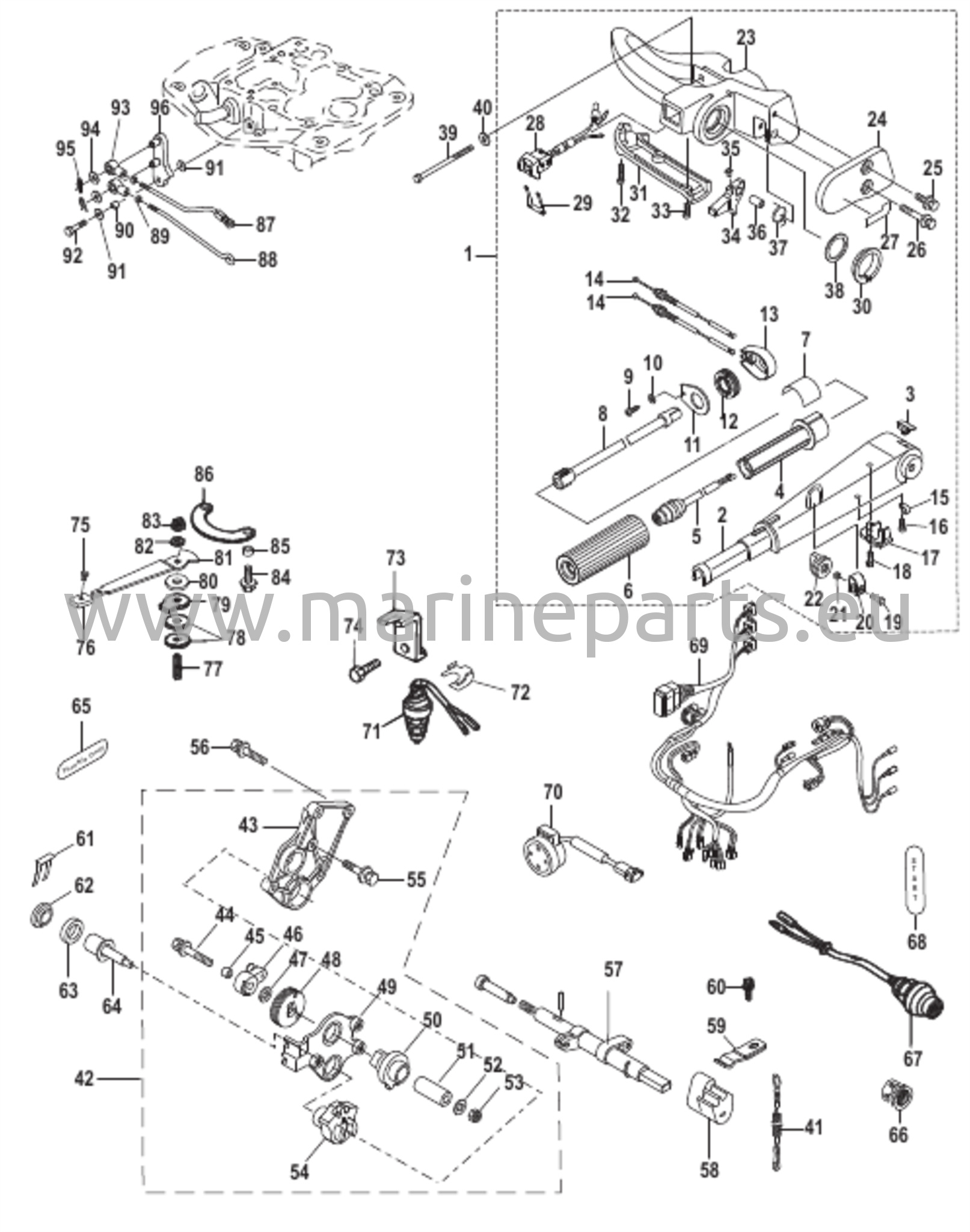 Sähköinen ohjaustangon muuntosarja 25-30 hv - 8M0051062