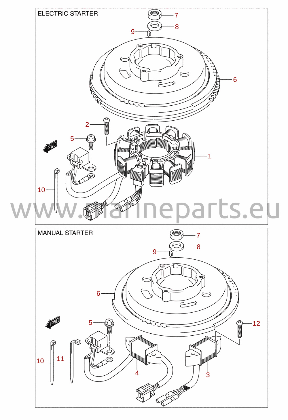 Magnet / generator (DF8A, DF9.9A)