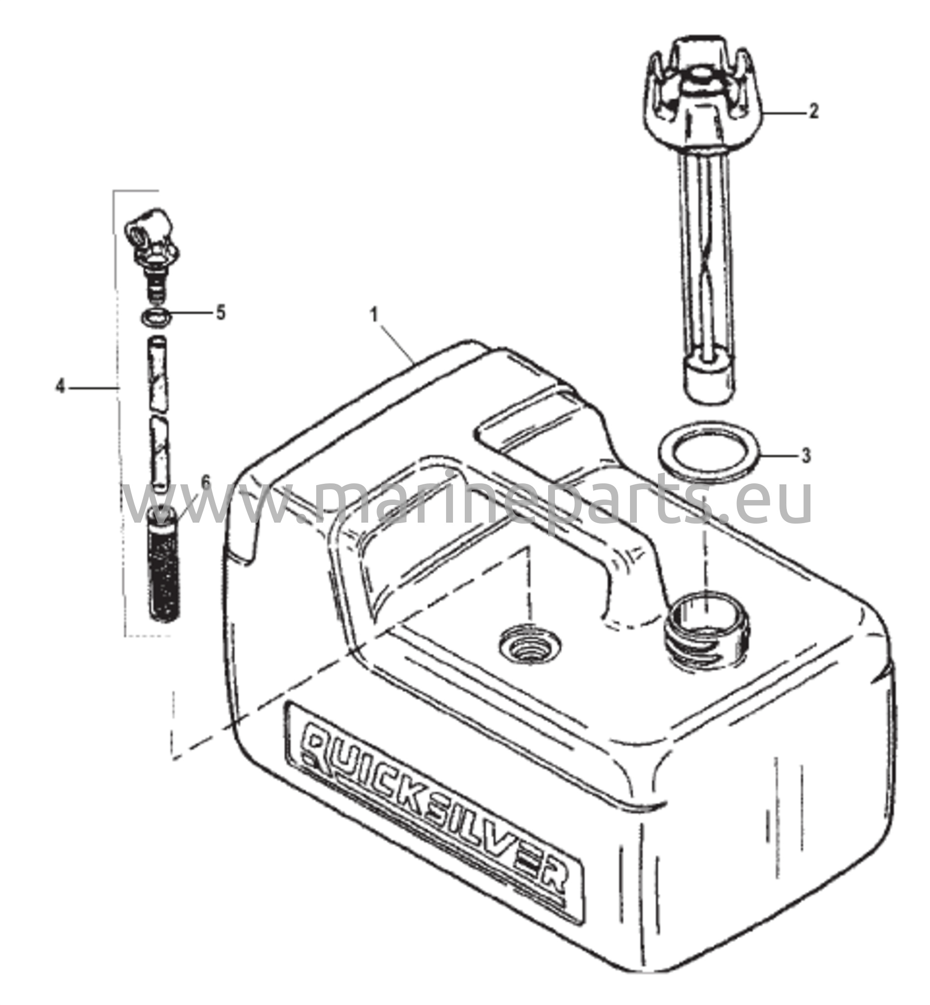 Polttoainesäiliön kokoonpano (muovi - 3,2 gallonaa)