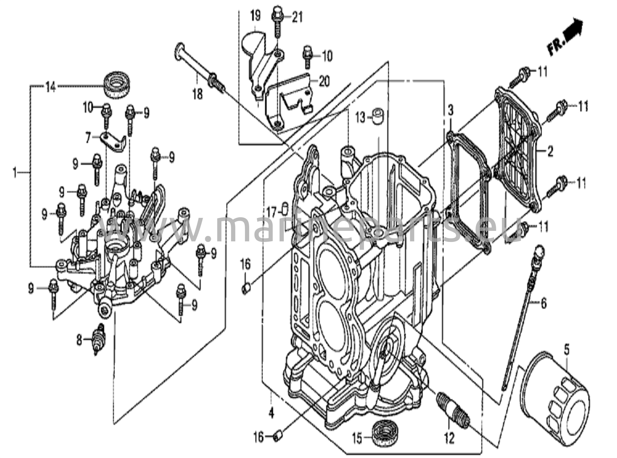 Silindri plokk/veovõlli korpuse kate