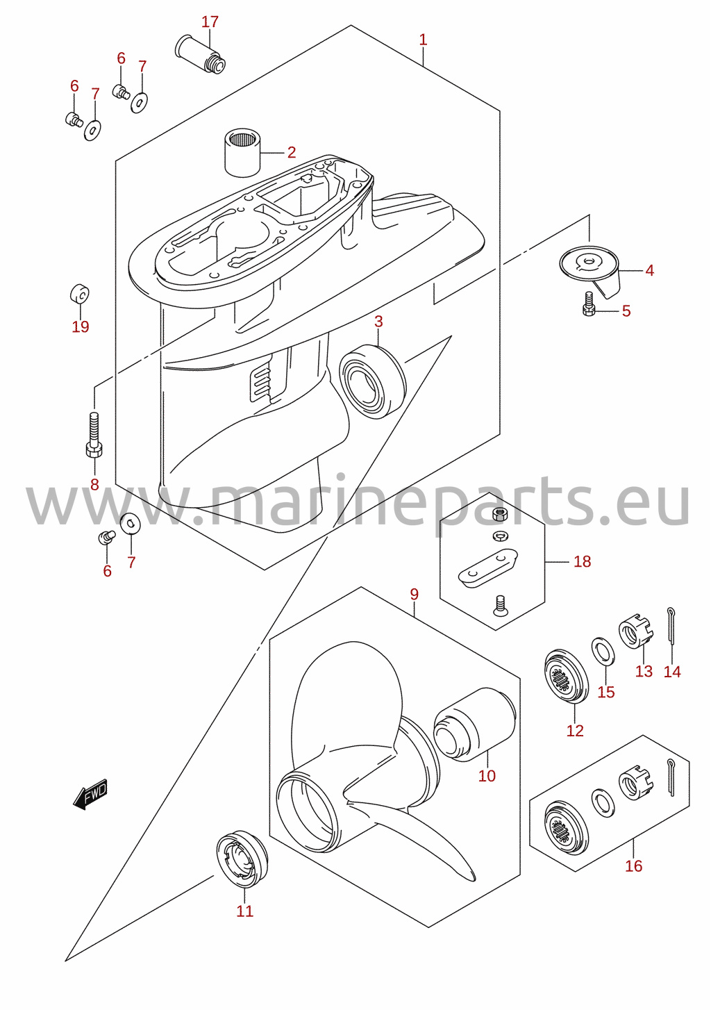 Gearhus (DF40A, DF40AST, DF50A)