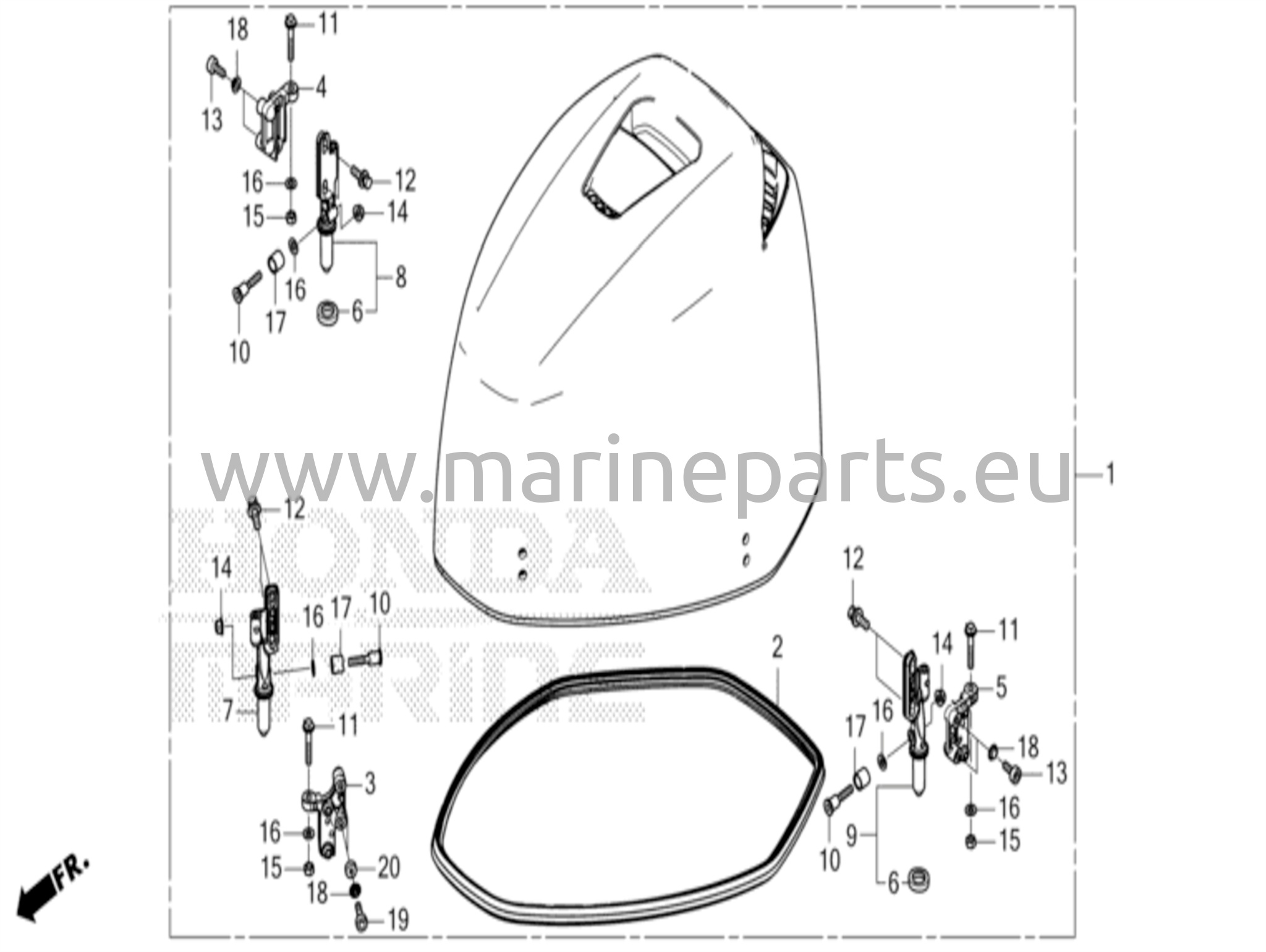 Moottorin suojakotelon kokoonpano