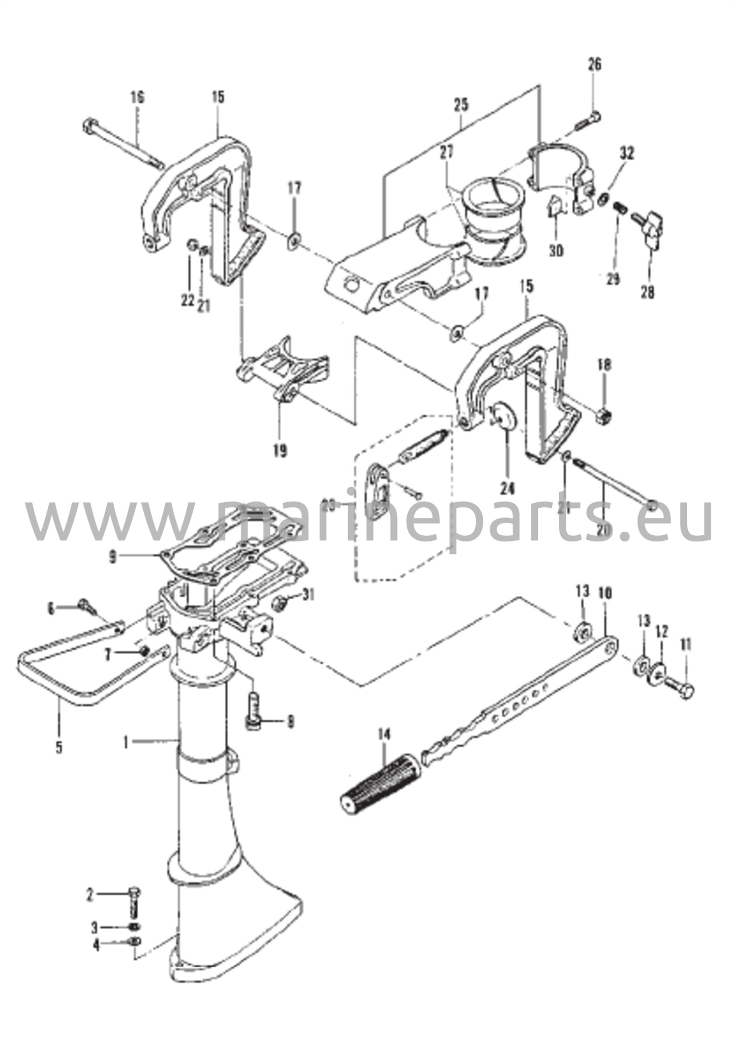 Vetoakselin kotelo ja kiristyskiinnikkeet