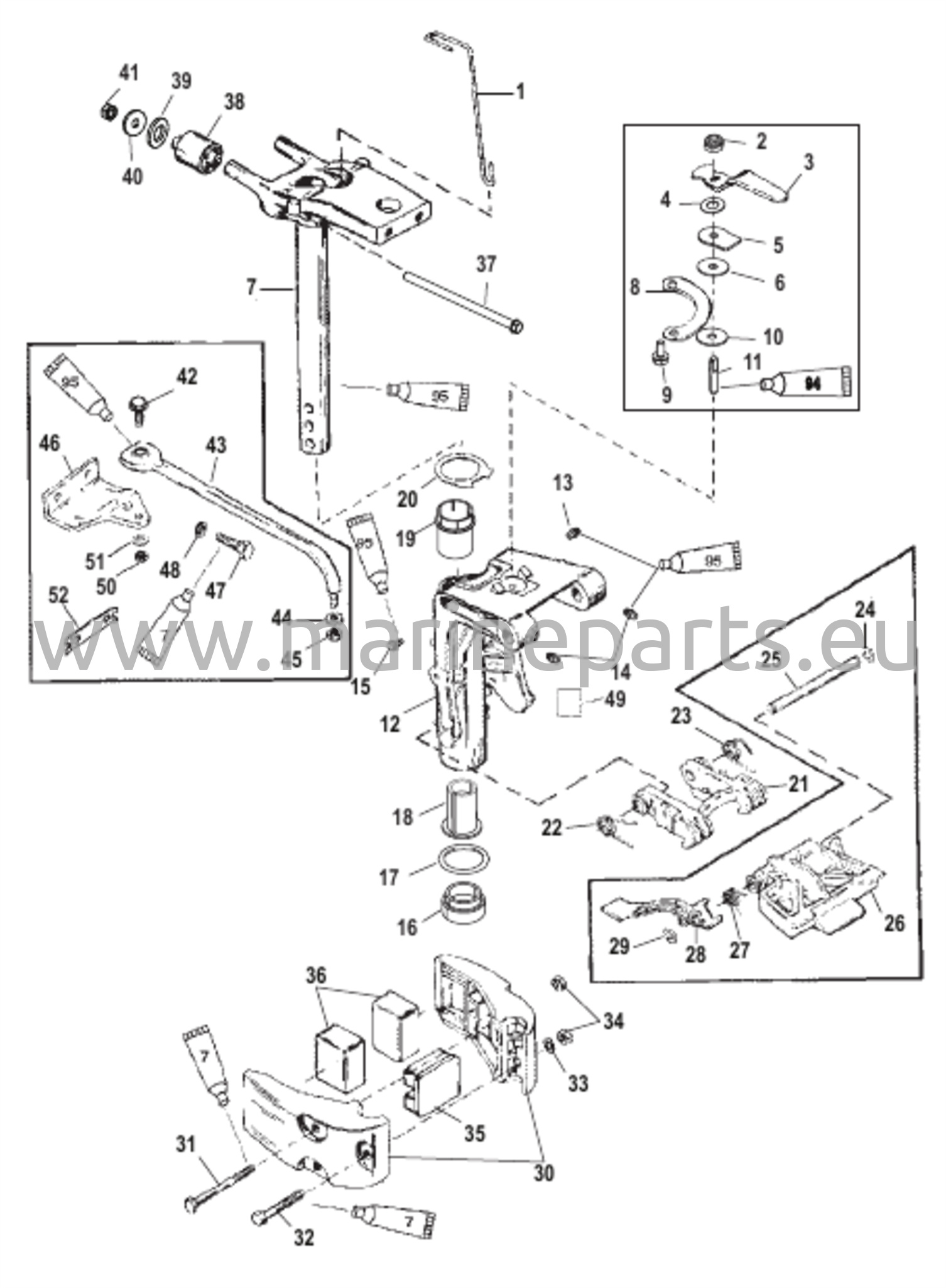 Kääntyvän kiinnikkeen kokoonpano