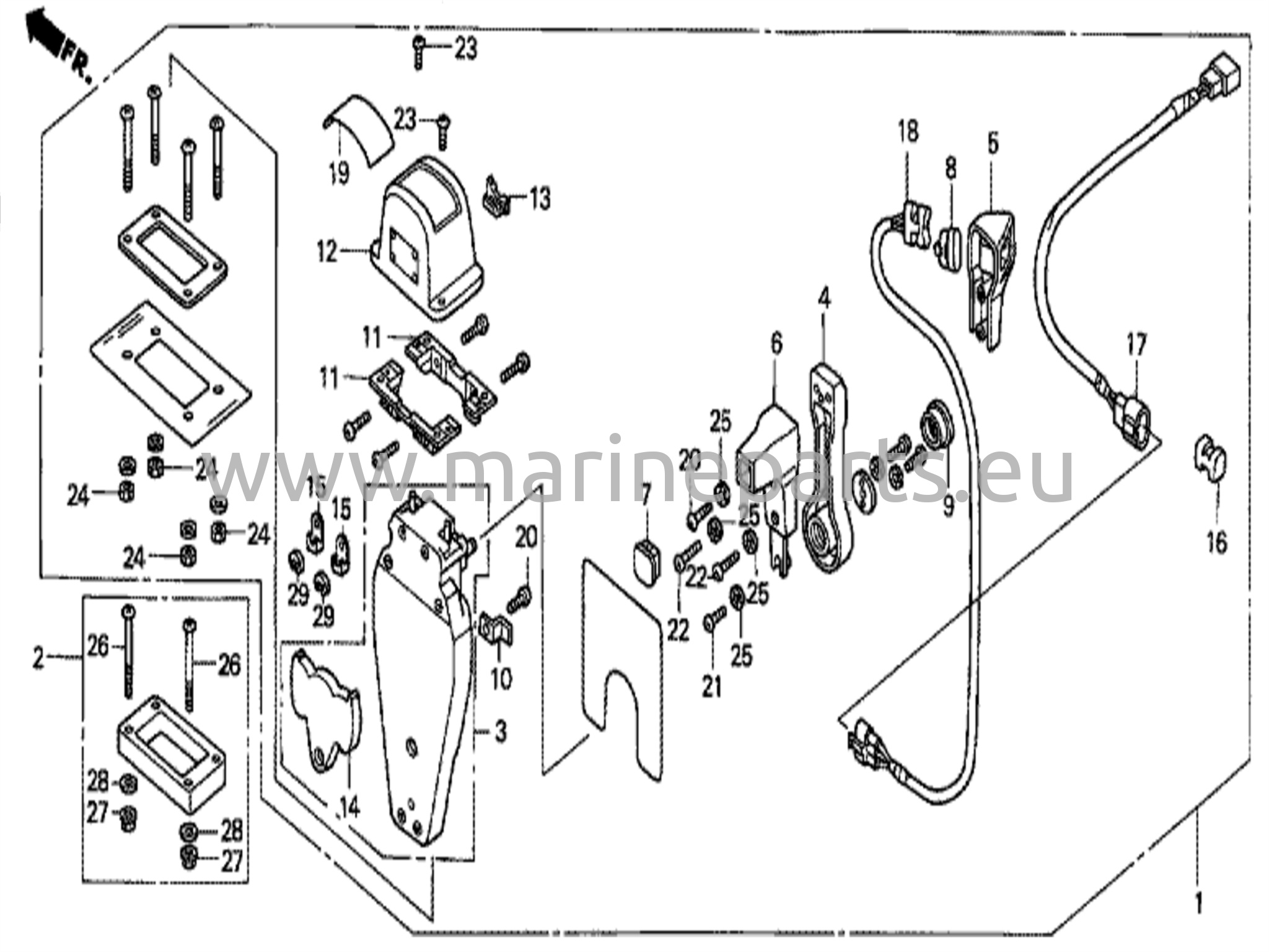 Kaukosäädin (Yläasennuksen yksittäistyyppi) (Vasen)
