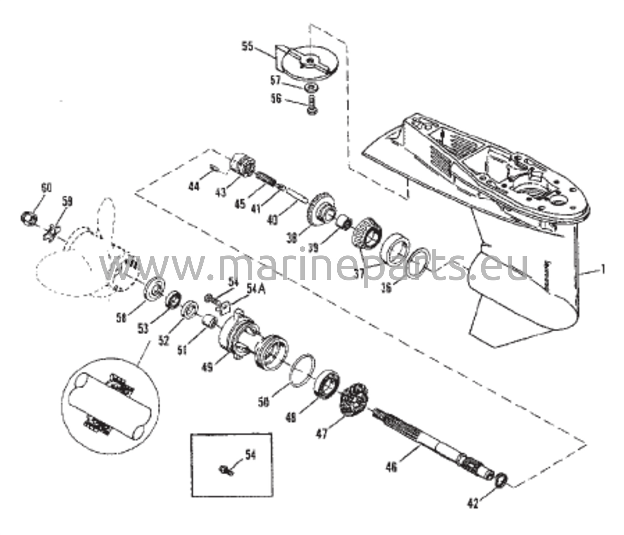 Vaihteiston kotelo (potkurin akseli)