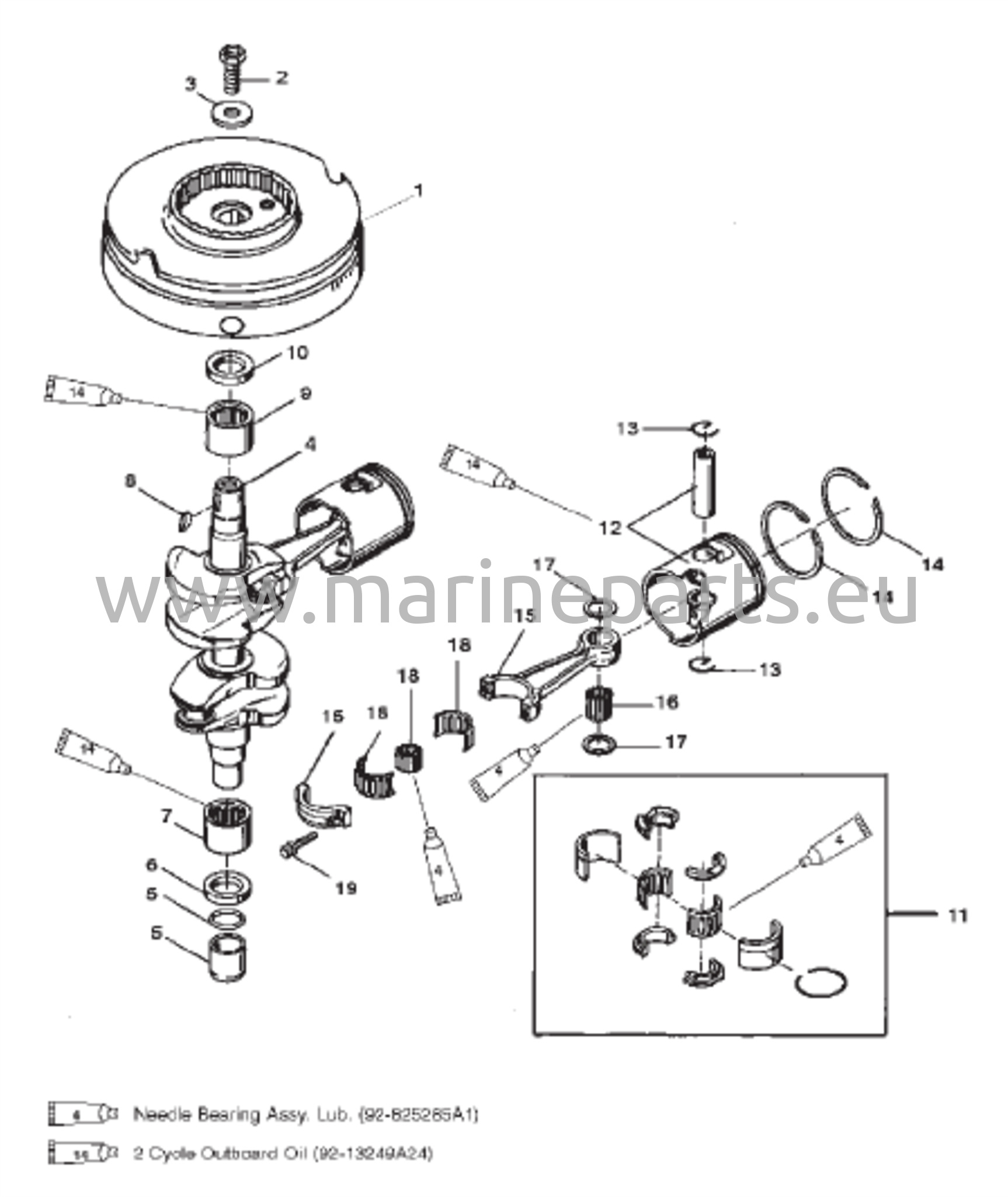 Crankshaft, Pistons and Flywheel 