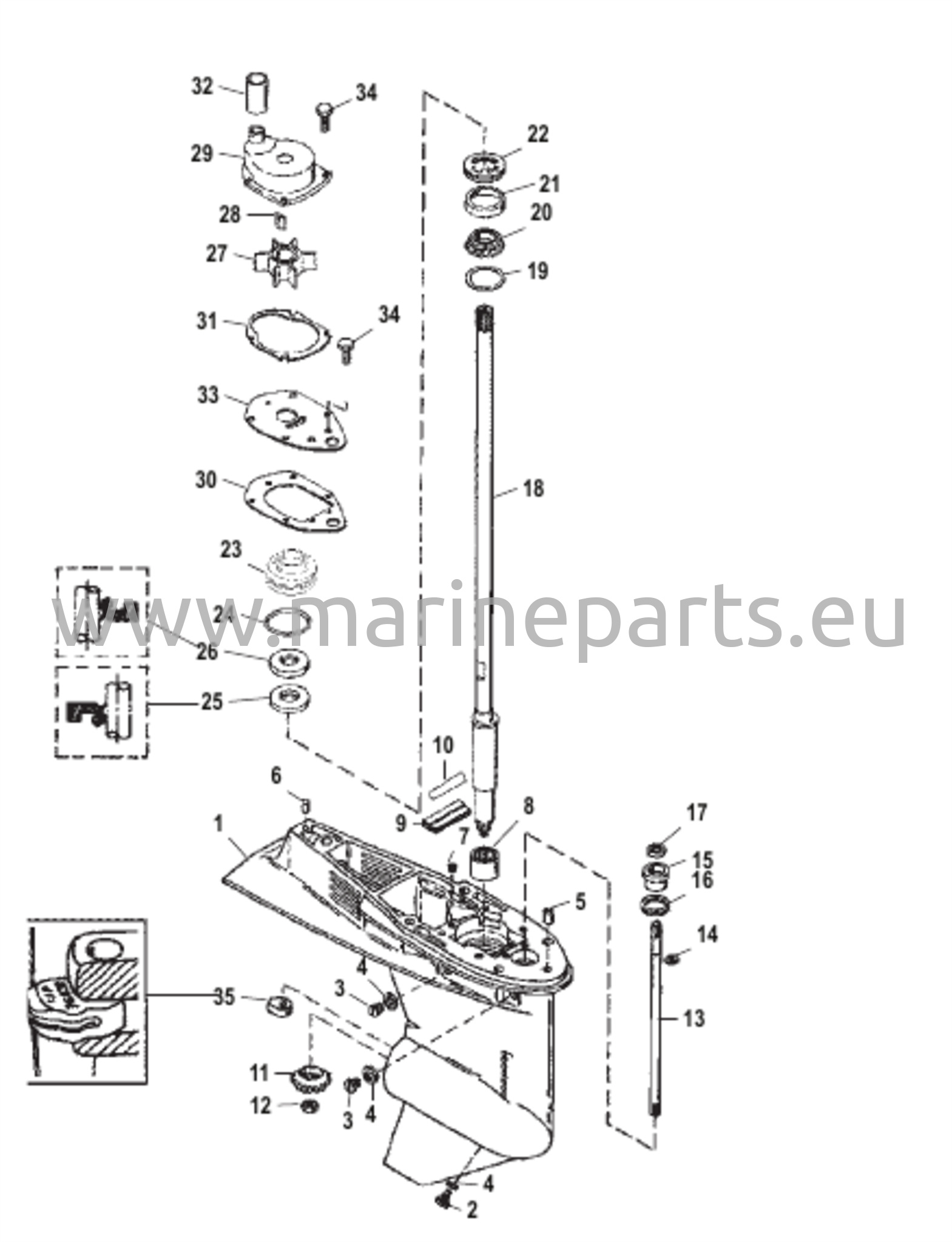 Vaihteiston kotelo voimansiirtoakselille - 1,64:1 vaihde-ero