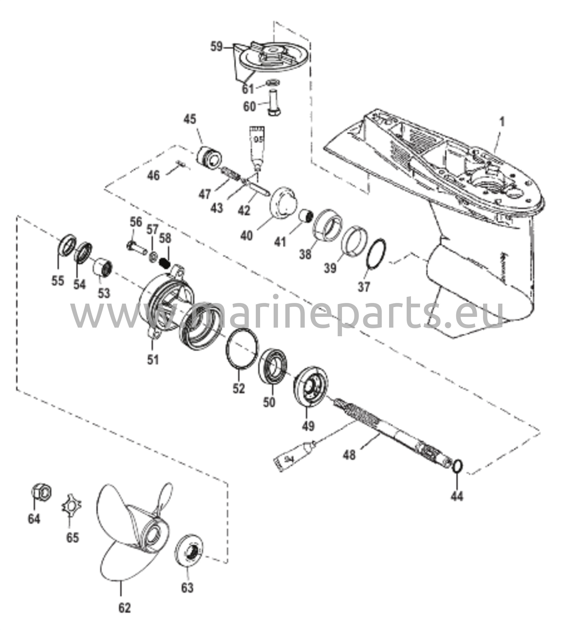 Vaihteiston kotelo potkurin akselille - 1,64:1 vaihdekerroin
