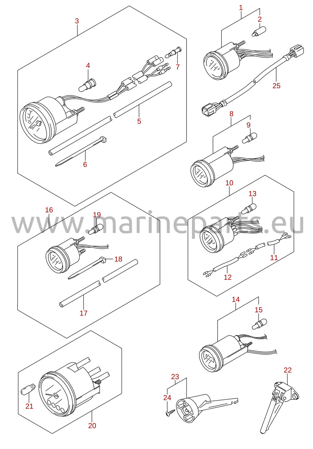 Indicateur (DF150T, DF150Z, DF175T, DF175Z) (en option)