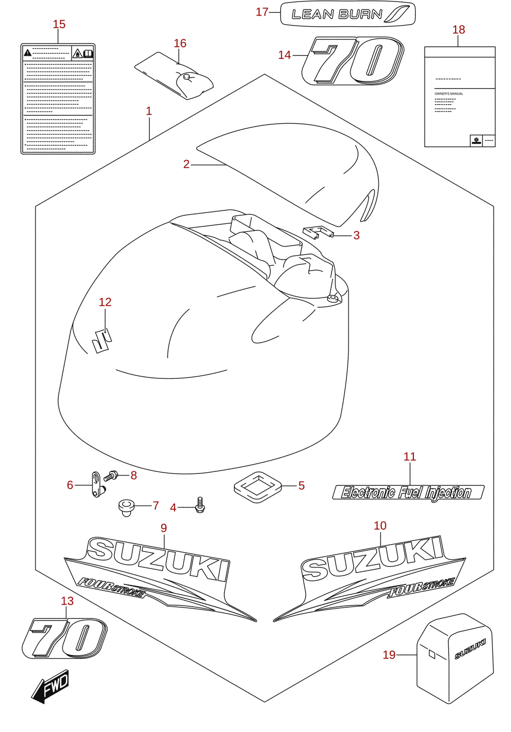 Engine cover (DF70ATH)