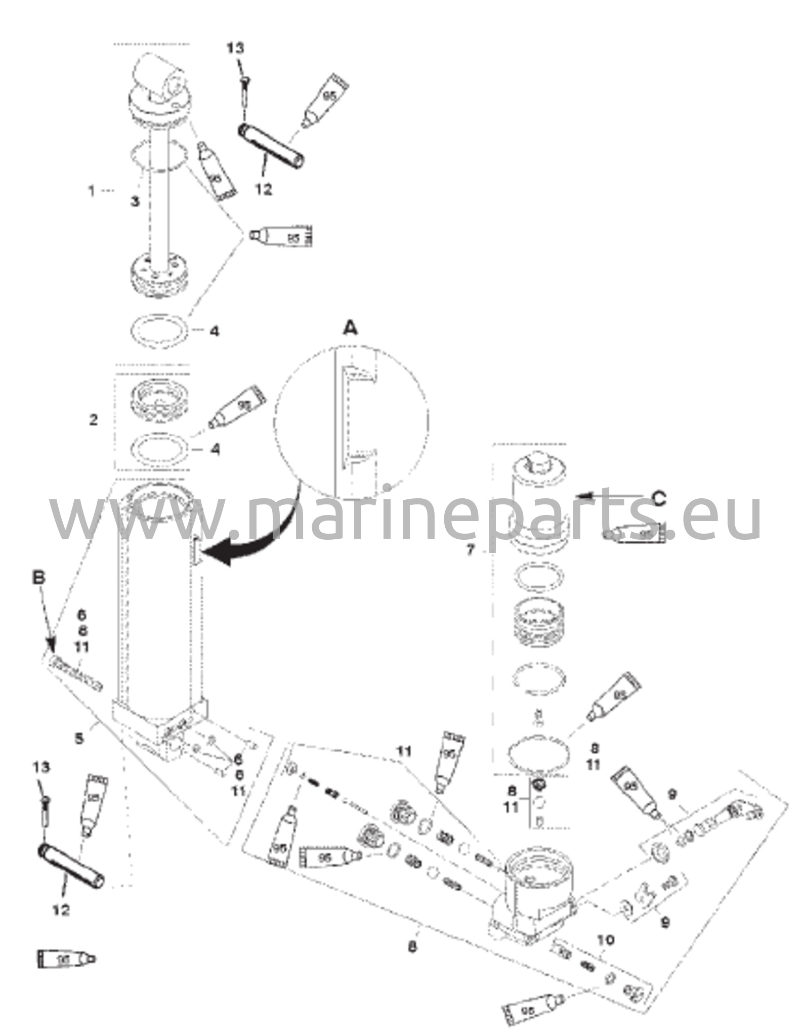 Manual Tilt Components (Design II) 