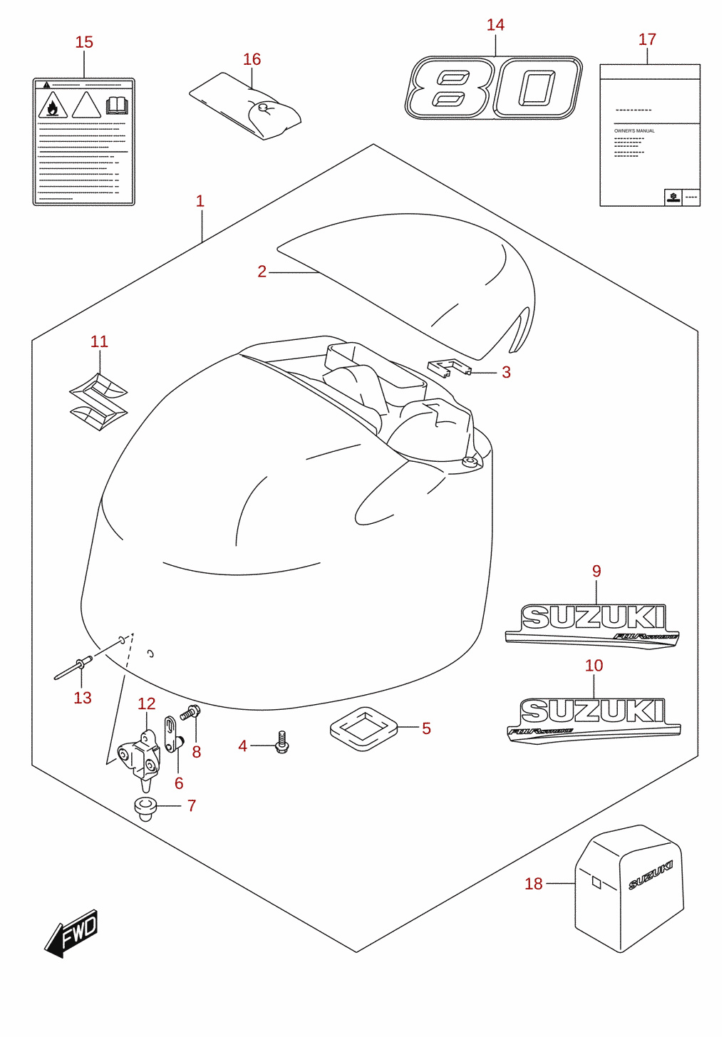 Engine cover (DF80A)