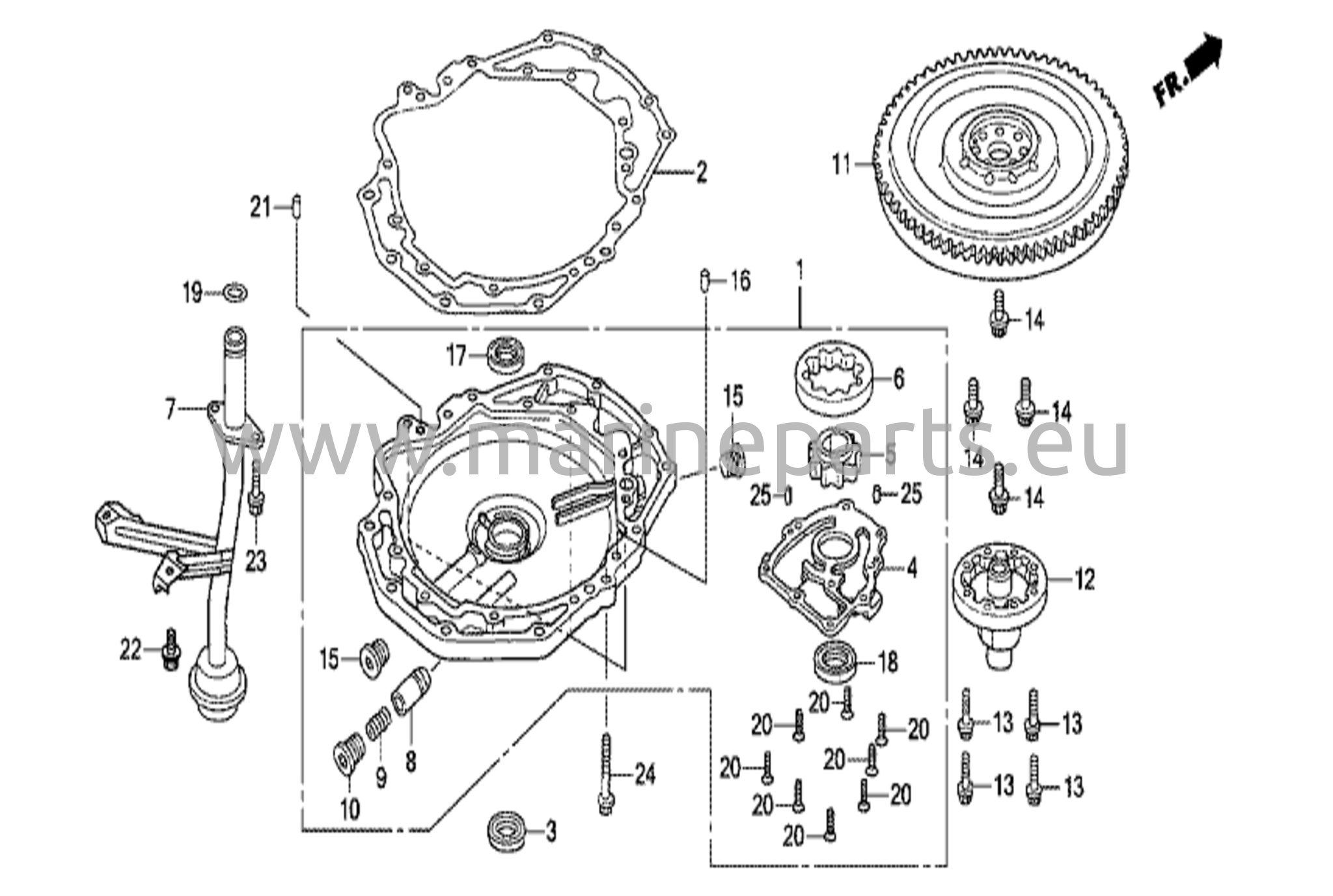 Oljetryckspump/svänghjul