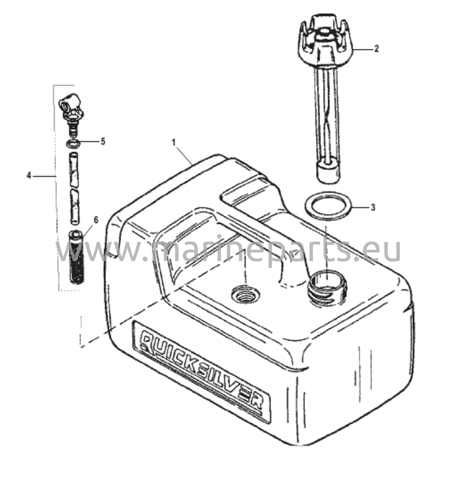 Polttoainesäiliön kokoonpano (muovi - 3,2 gallonaa)