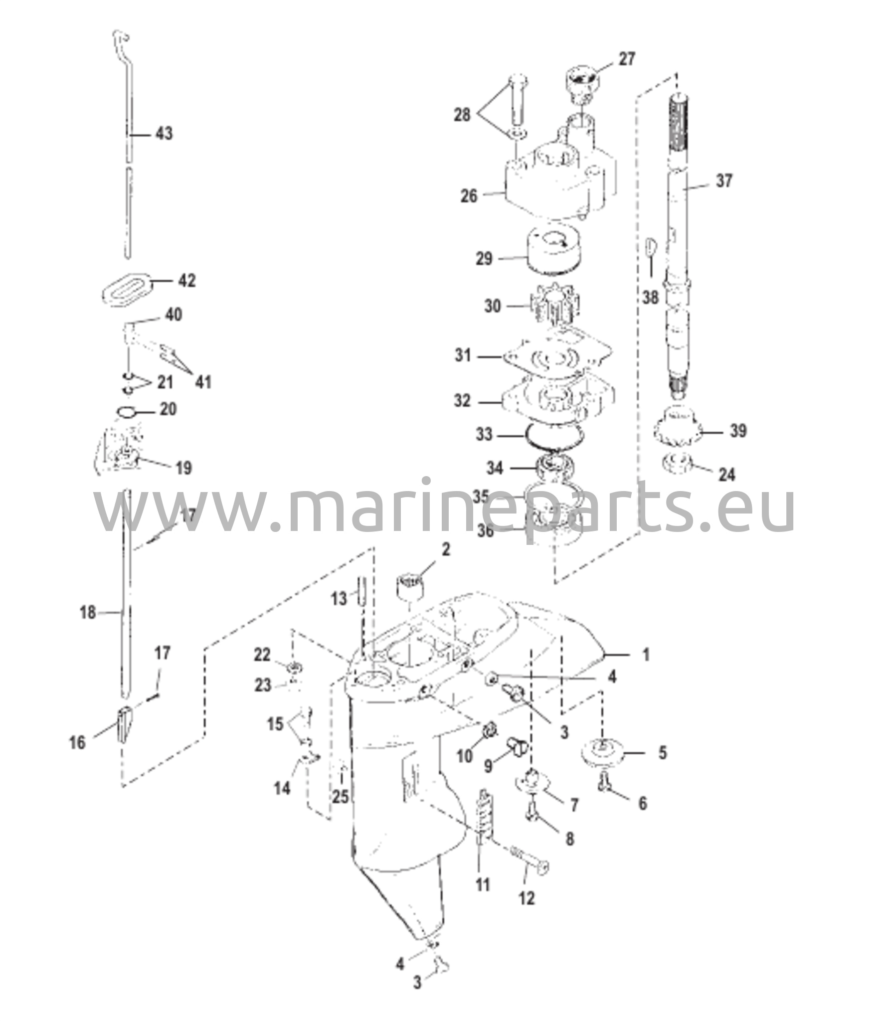 Vaihteiston kotelo vetoakseli