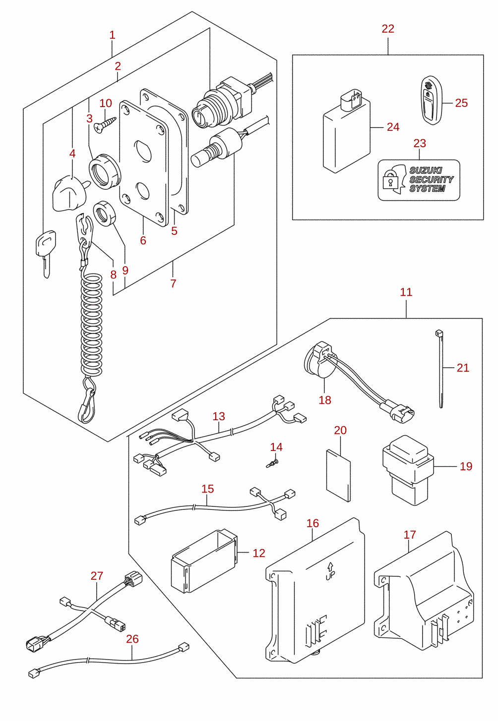 Keyless start (DF300A) (optional)
