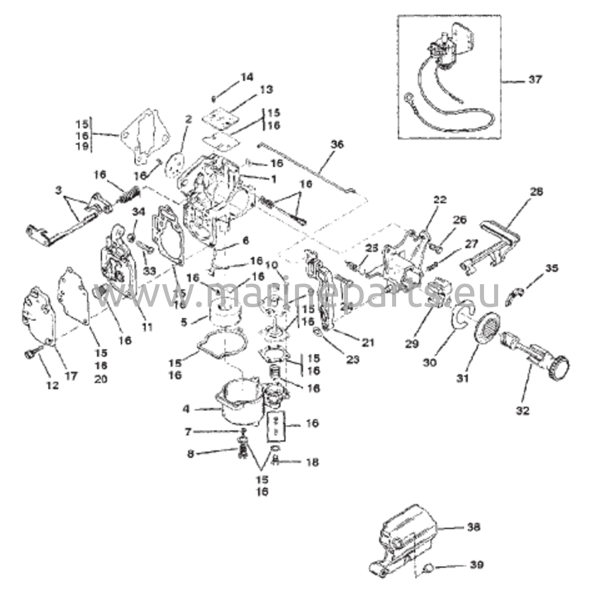 Carb (15)(USA-S/N-0G112449/BEL-S/N-9831799 & Below) 