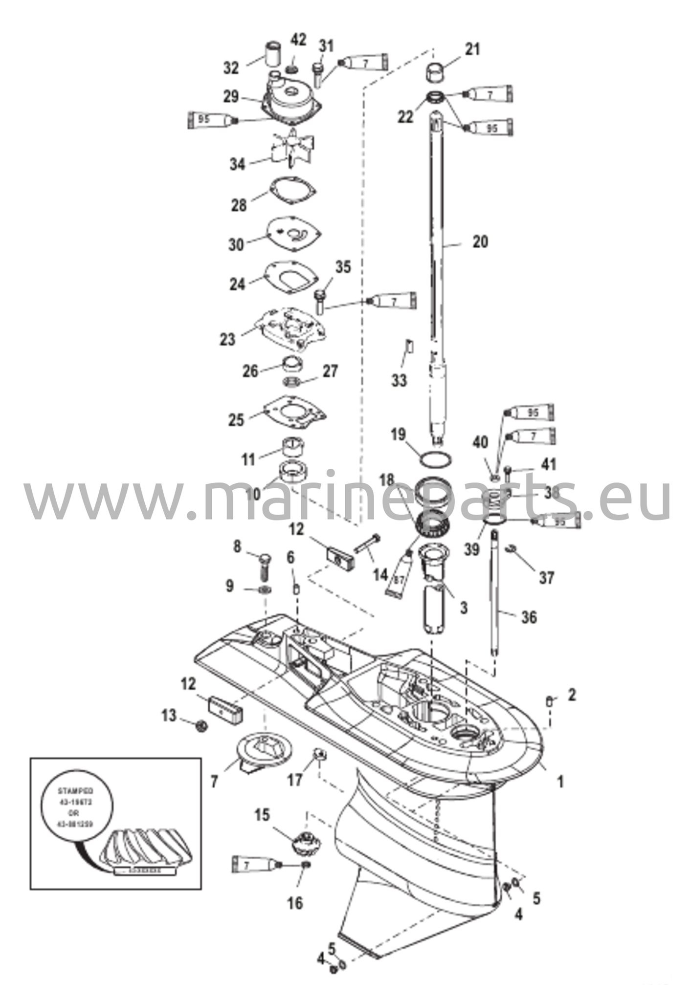 Vaihteiston kotelo, veto 2.07:1 - S/N-0T598999 ja sitä alemmat