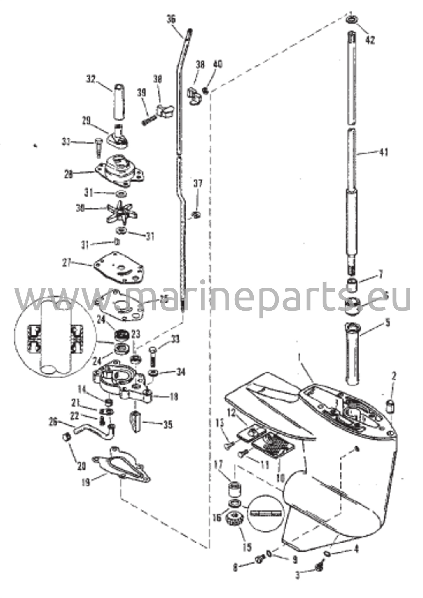 Vaihteiston kotelo (voimansiirtoakseli) (Suunnittelu II – Katso viite #41)