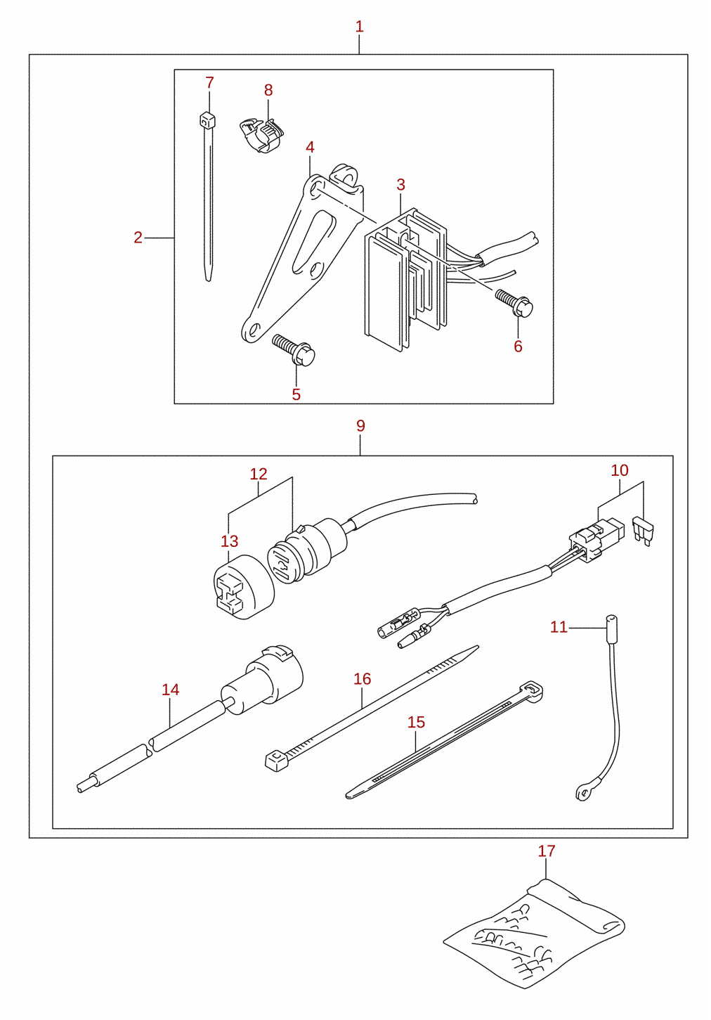 Electrical (manual starter) (M-starter) (DF15A, DF20A, DF9.9B) (optional)