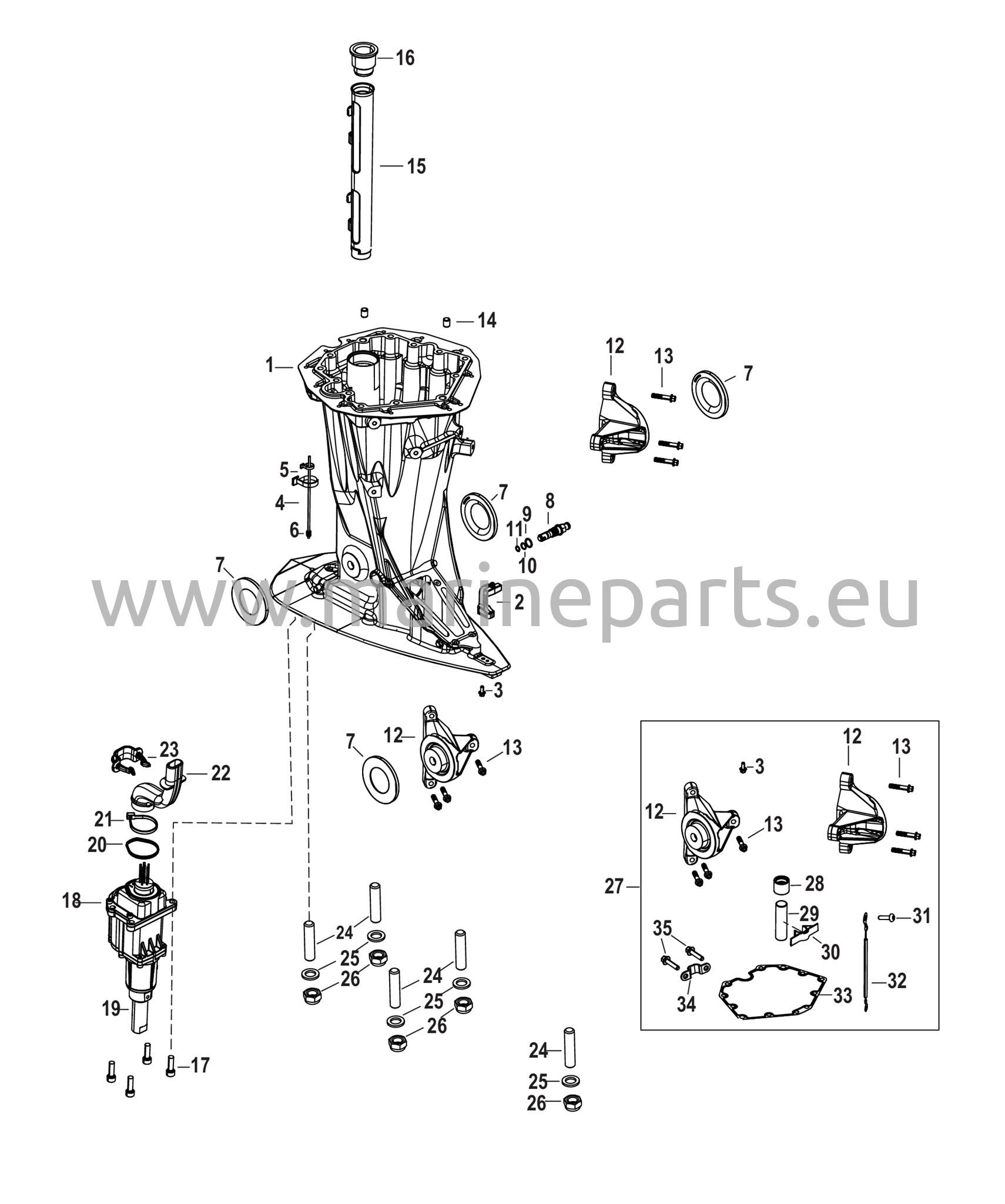Voimansiirron akselikotelo 3B268928 ja alemmat