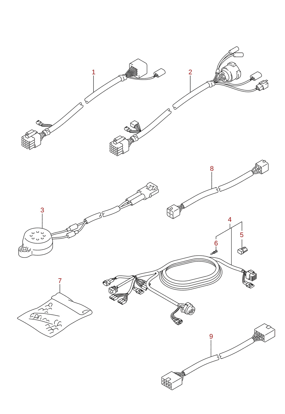 Juhtmestik (DF40, DF50, DF60) (lisavarustus)