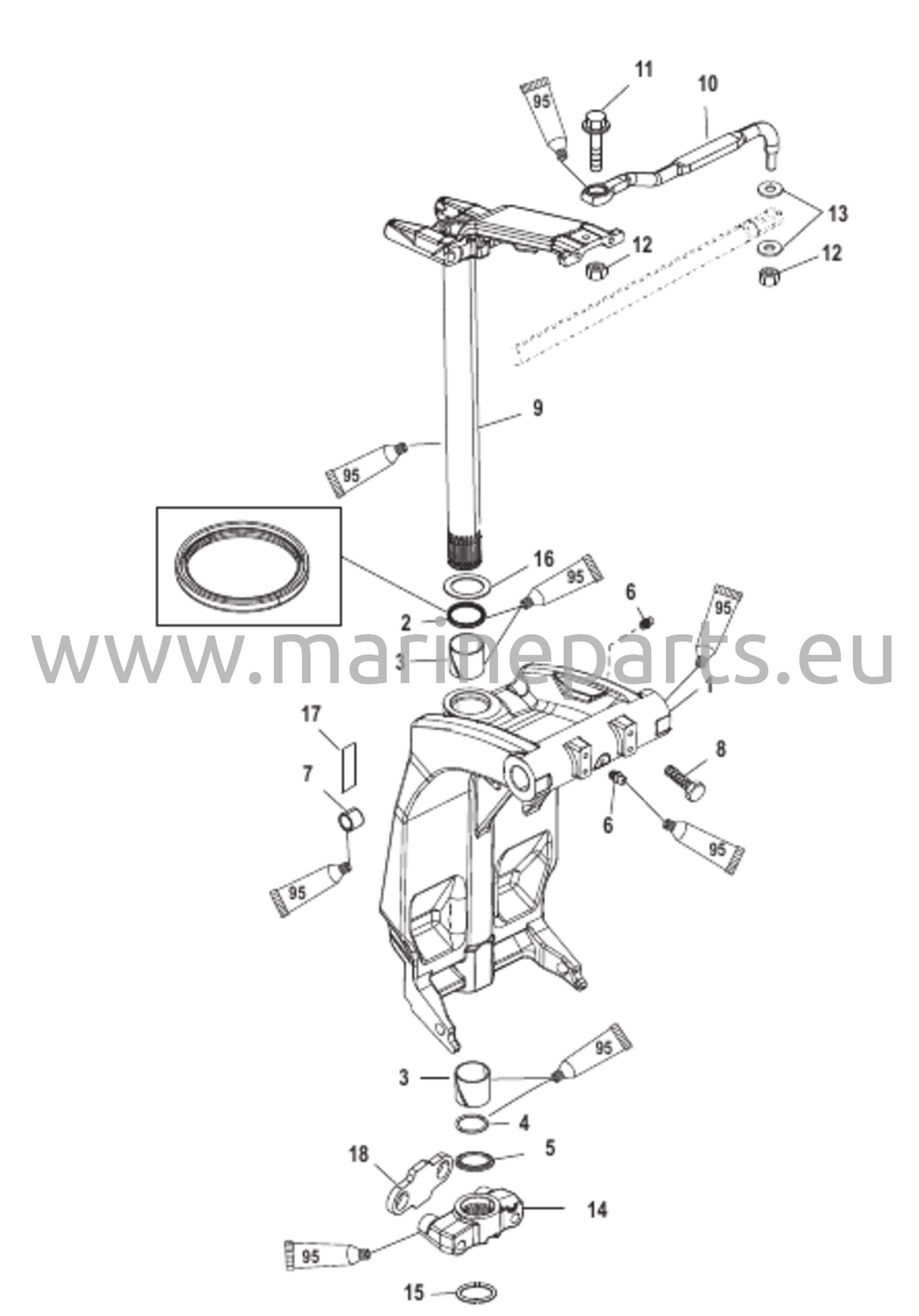 Kääntötuki ja ohjausvarsi
