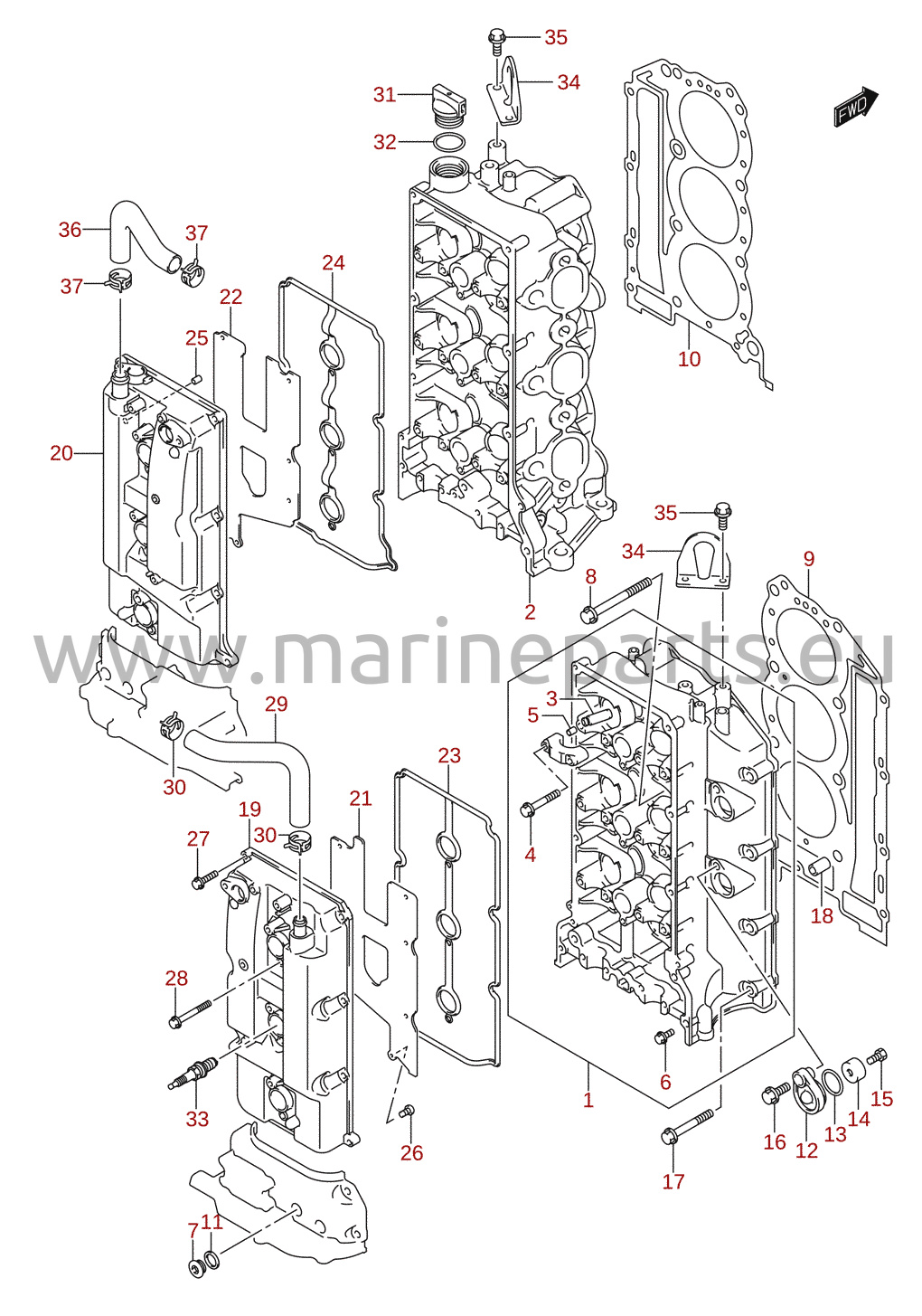 Sprängskisser för Suzuki DF200T, DF225T, DF250T (E01) 2004-2011 [DF250_E01]