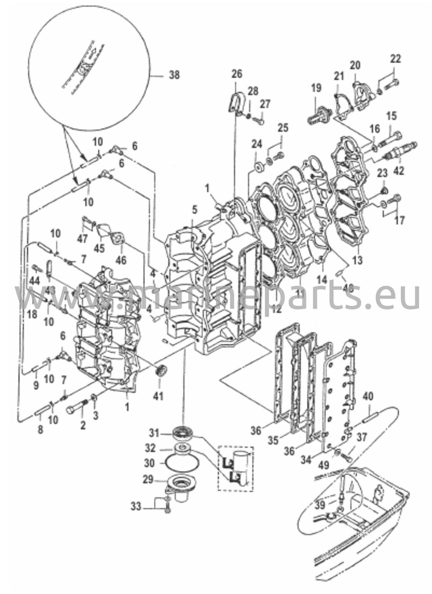 Sylinterilohko sarjanumerolle 0N495904 ja sitä alemmille
