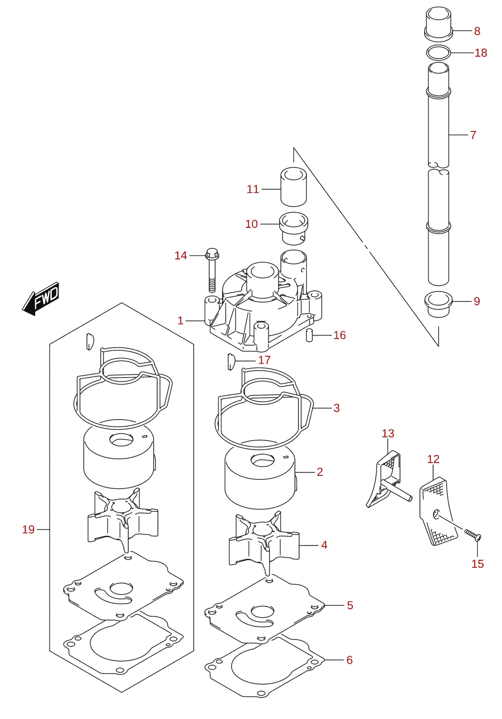 Water pump (DF200, DF225, DF250)
