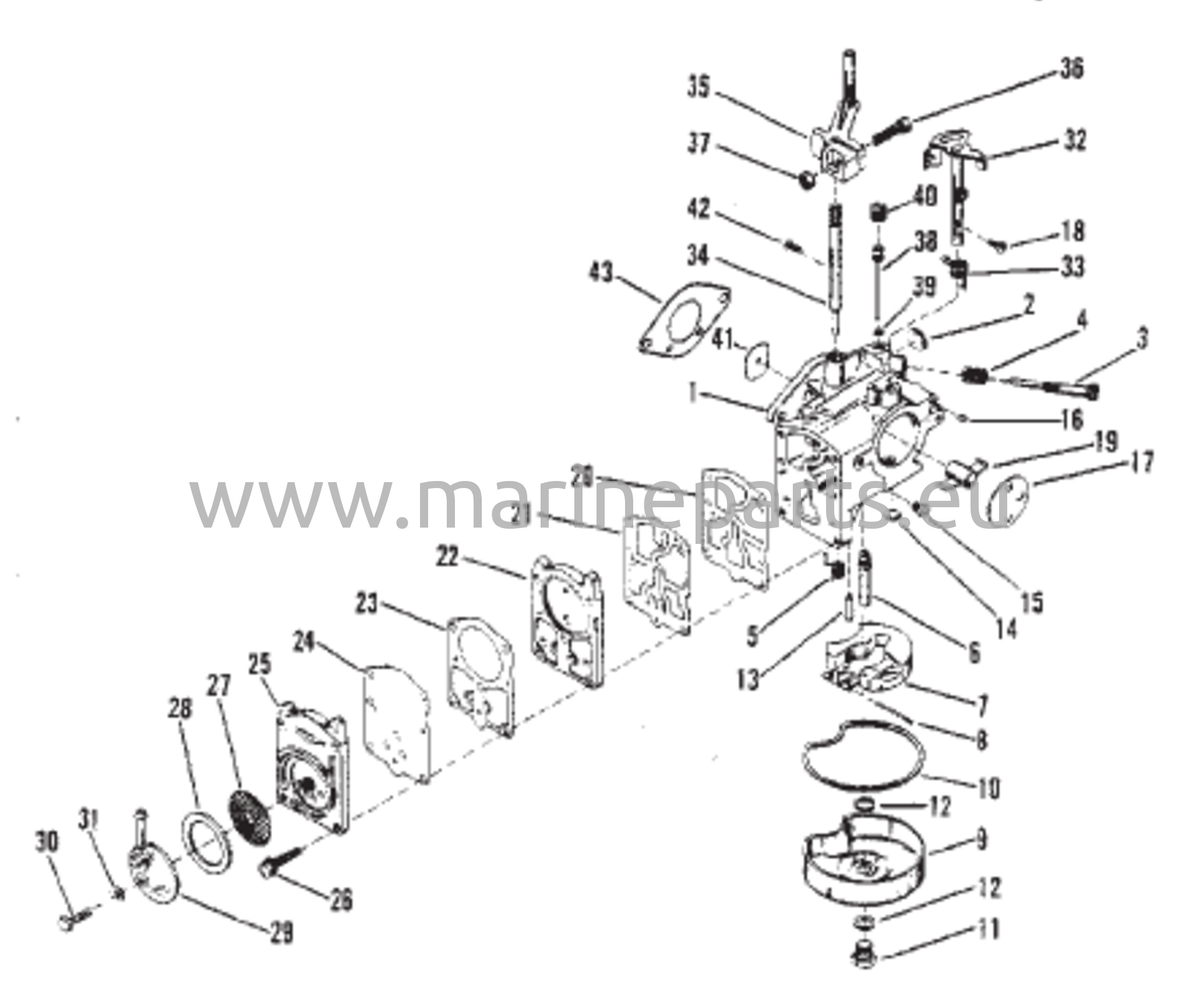 Kaasutin (Tillotson leimattu 1364-7902 tai 1364-7909)