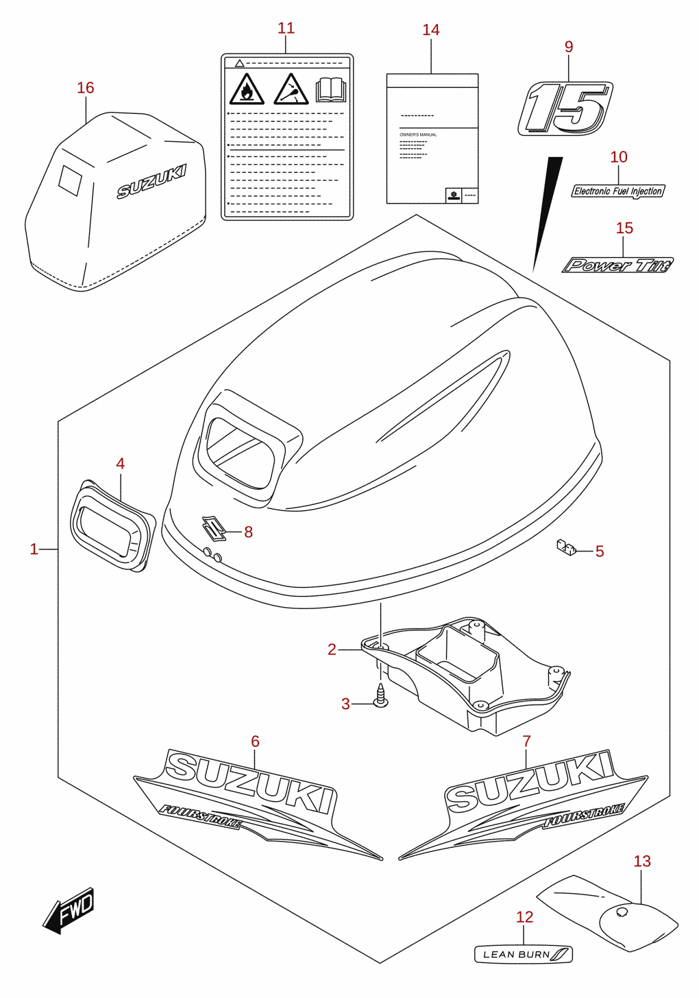 Engine cover (DF15AT, DF15ATH)