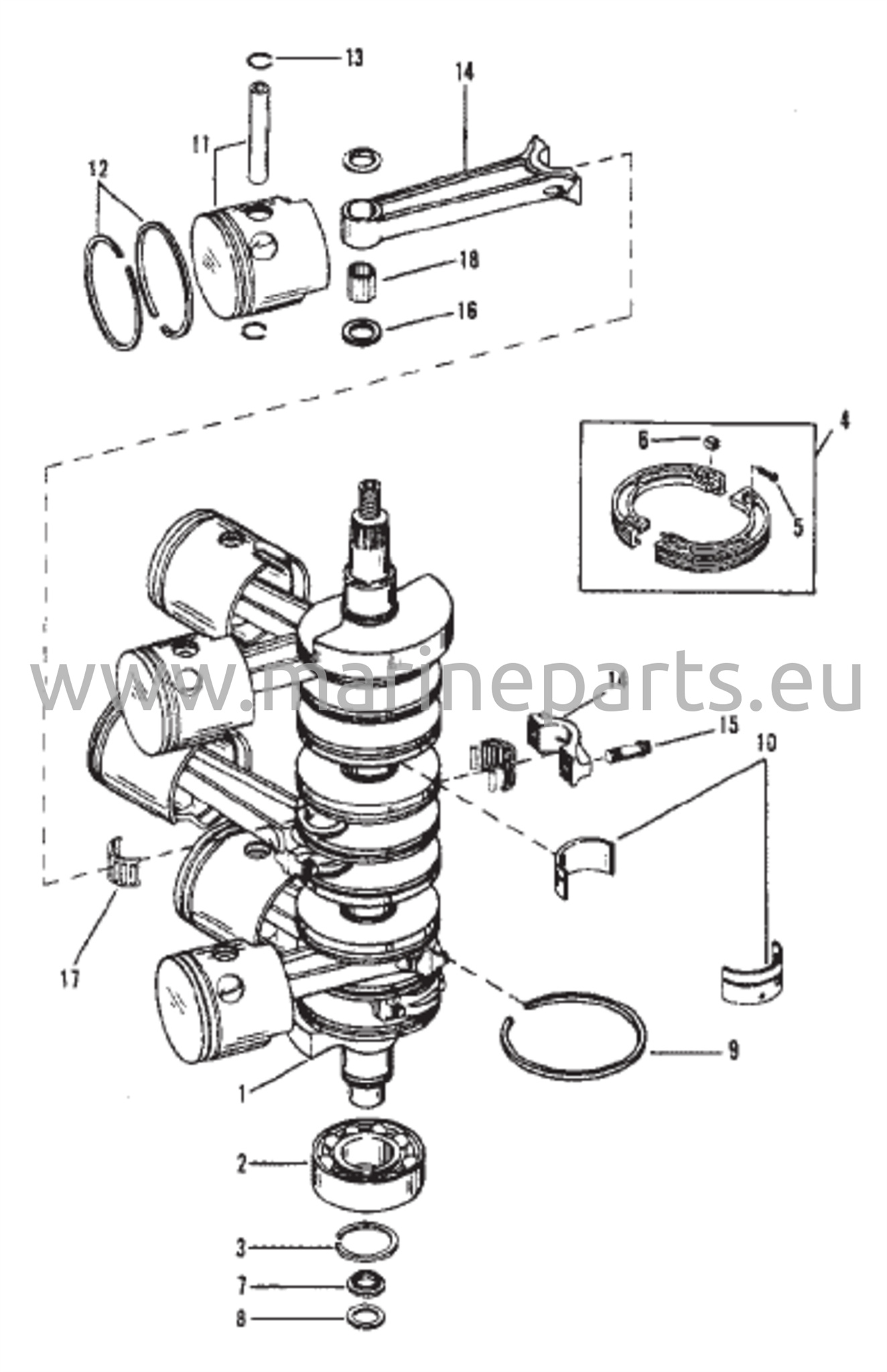 Crankshaft, Pistons and Connecting Rods 