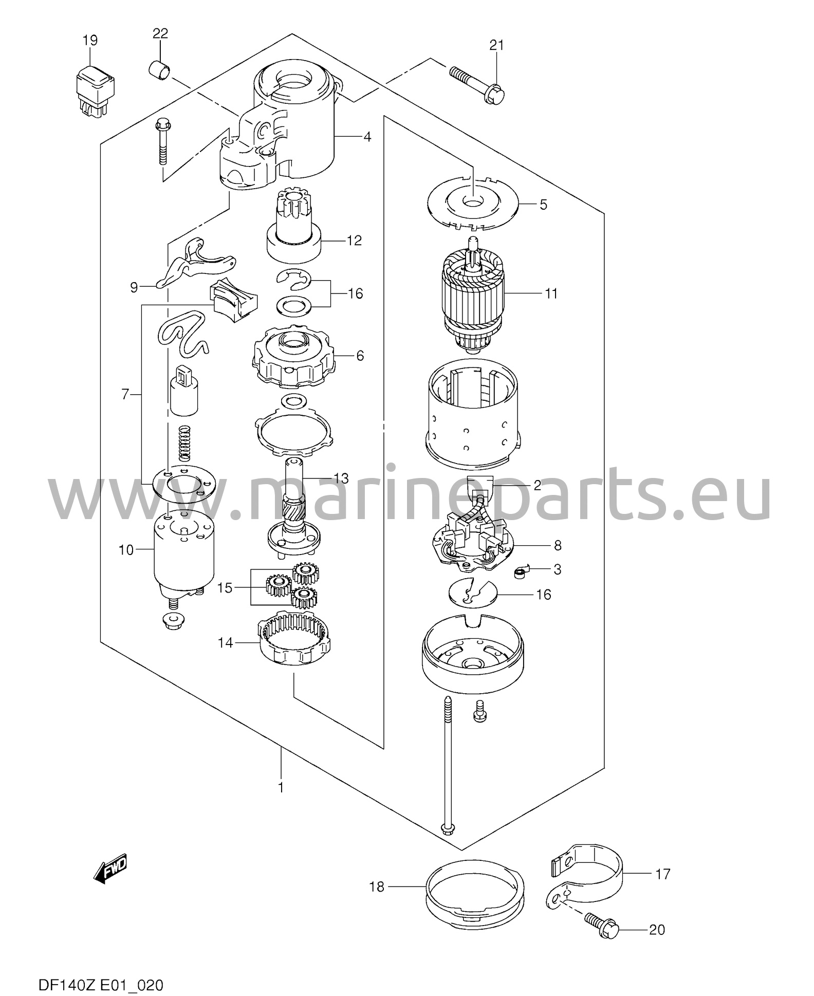 Starting motor
