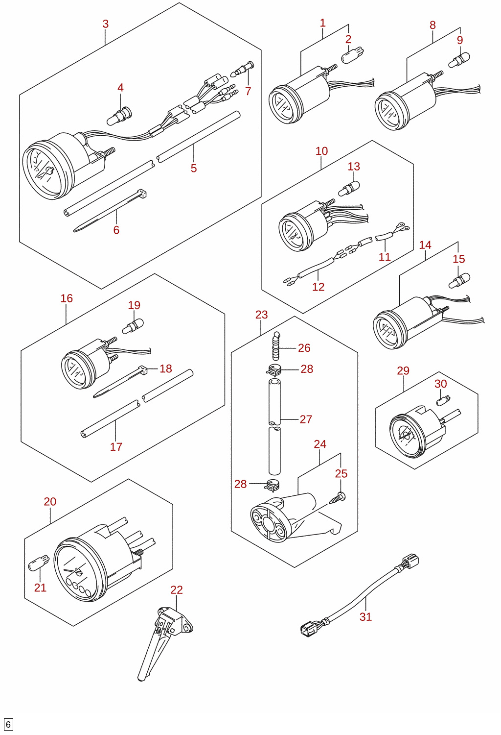 Instrument (DF100B, DF70A, DF80A, DF90A) (tillval)