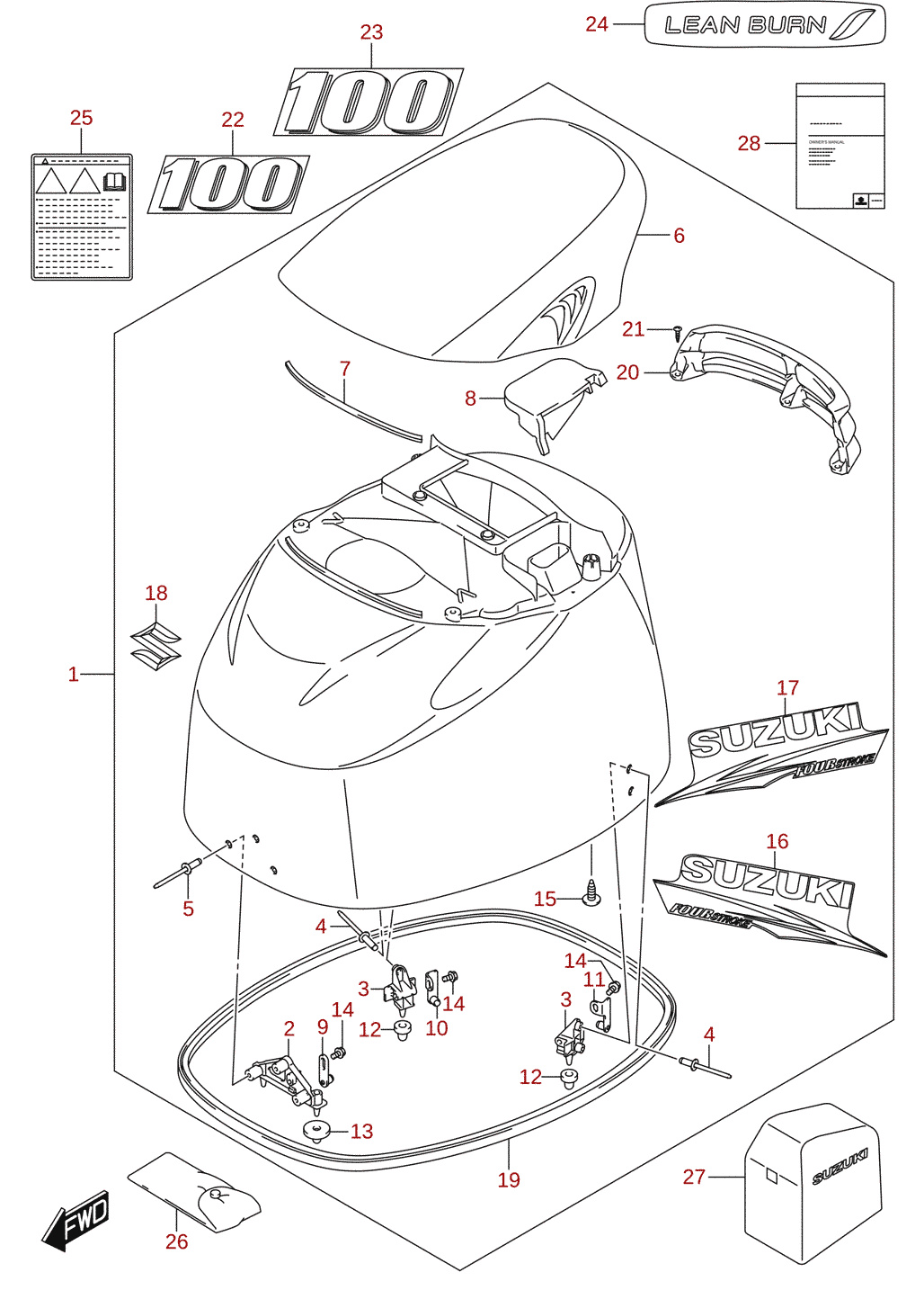 Engine cover (DF100AT)