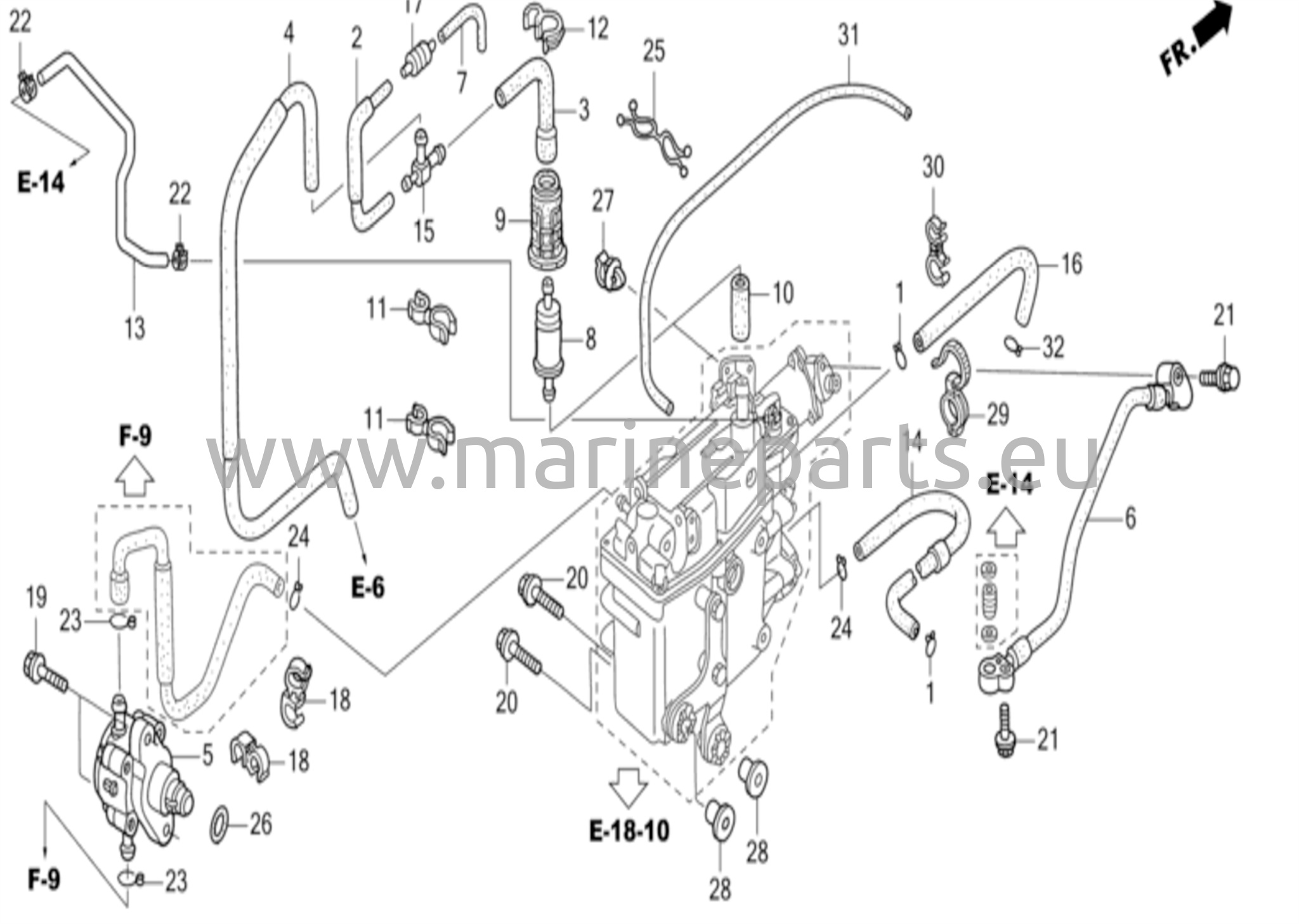 Bränslepump/bränsleslang